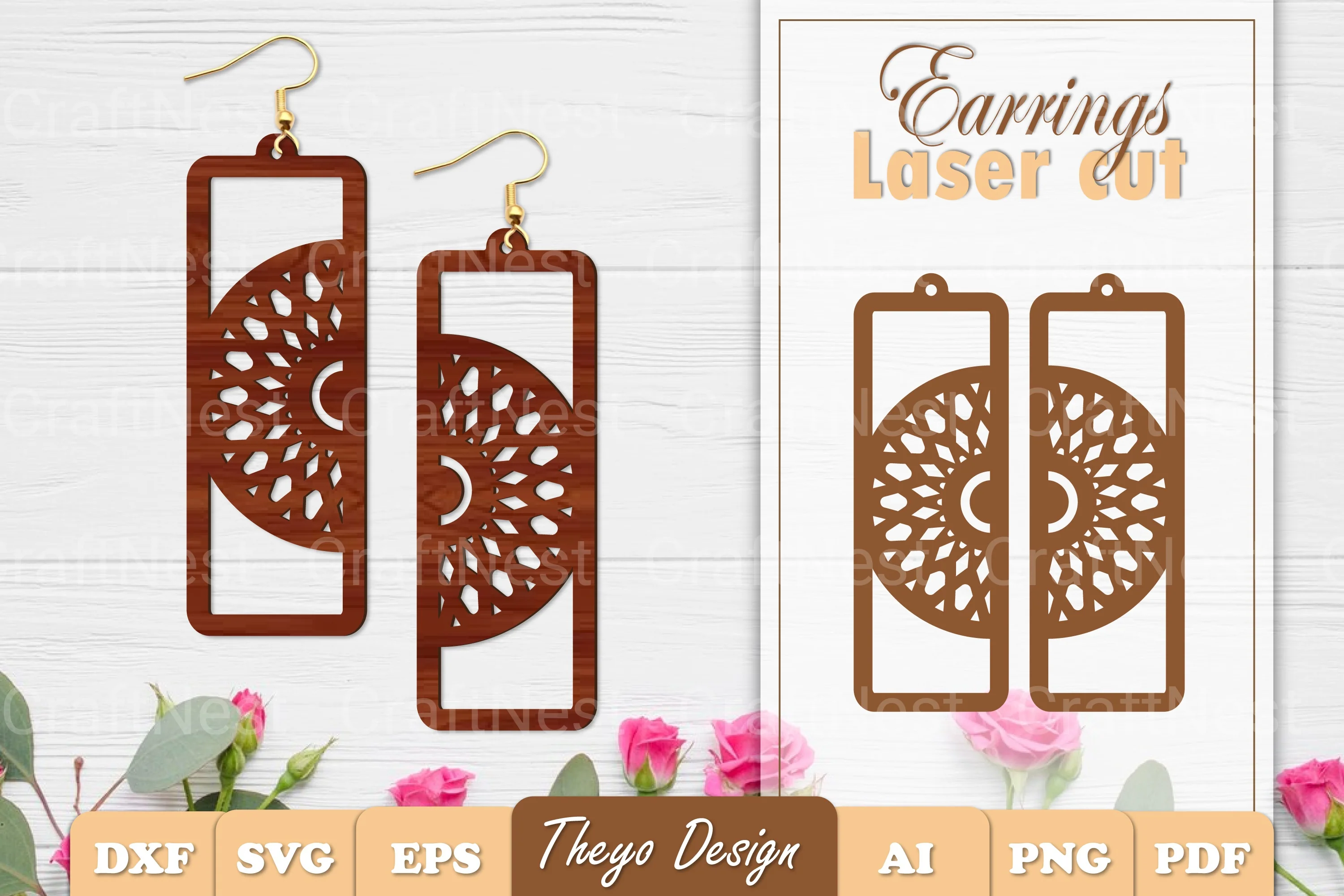Earrings Mandala SVG Bundle SVG