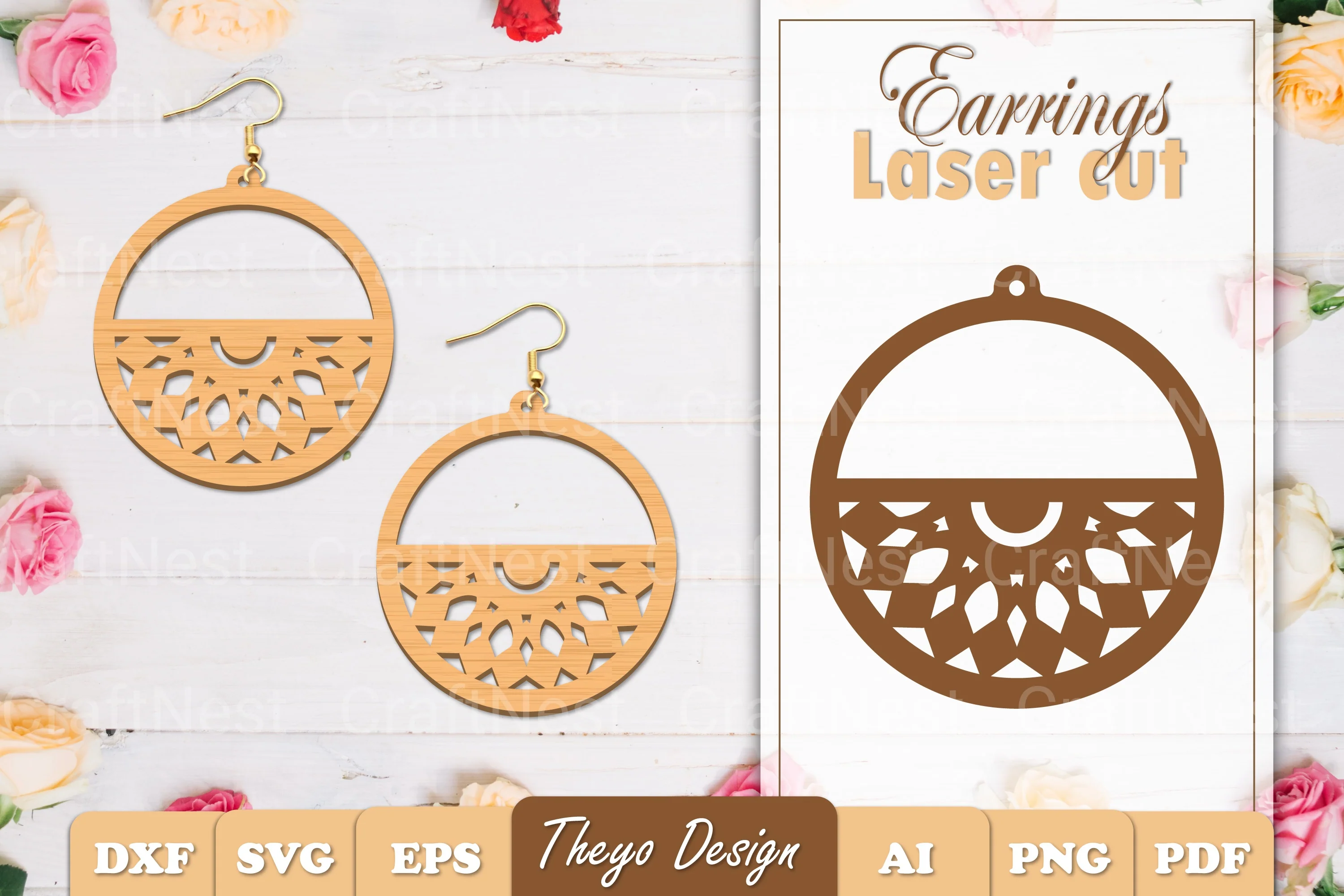 Earrings Mandala SVG Bundle SVG