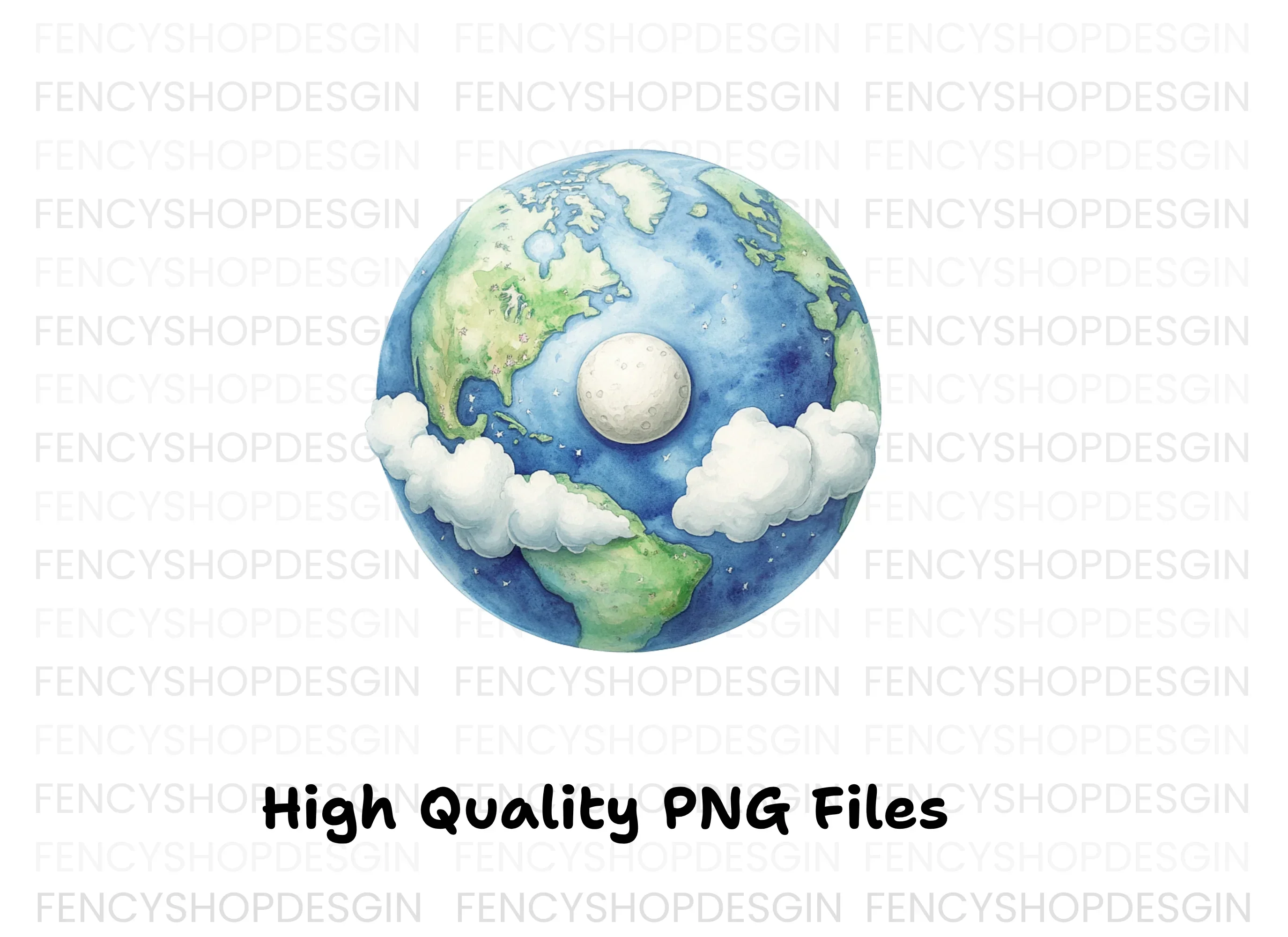 Earth and Moon Clipart Bundle - Image 3