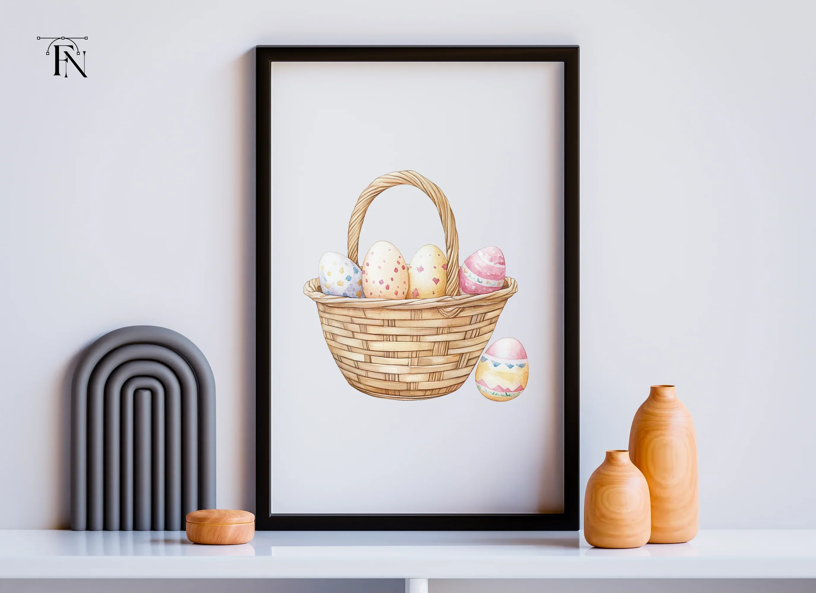 Easter Basket with Eggs Clipart Bundle - Image 6