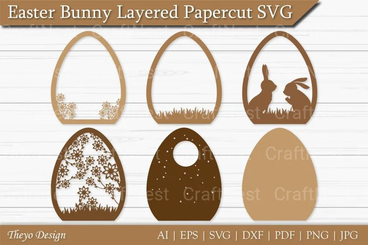 Easter Bunny Layered Papercut SVG Bundle - Image 3