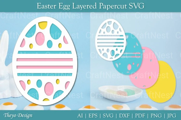 Easter Egg Layered Papercut SVG