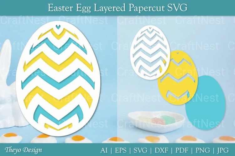 Easter Egg Layered Papercut SVG Bundle