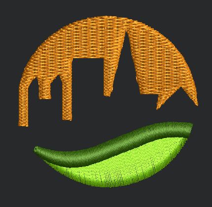 Eco City Skyline Logo Embroidery Design