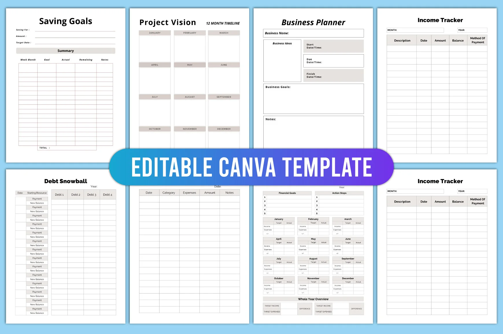 Editable Personal Finance Planner - Image 3