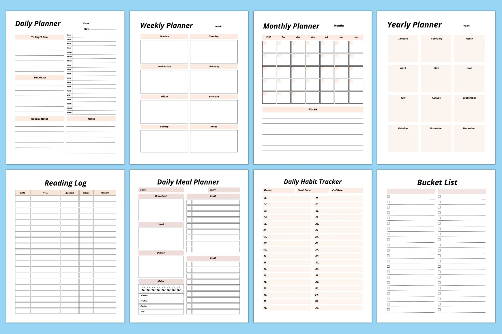 Editable Self-Growth Planner - Image 2