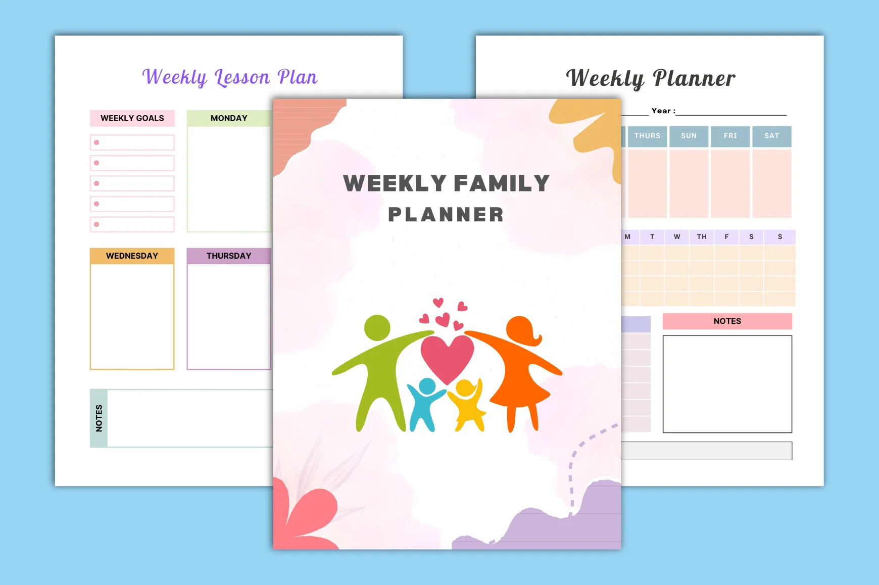 Editable Weekly Family Planner - Image 2