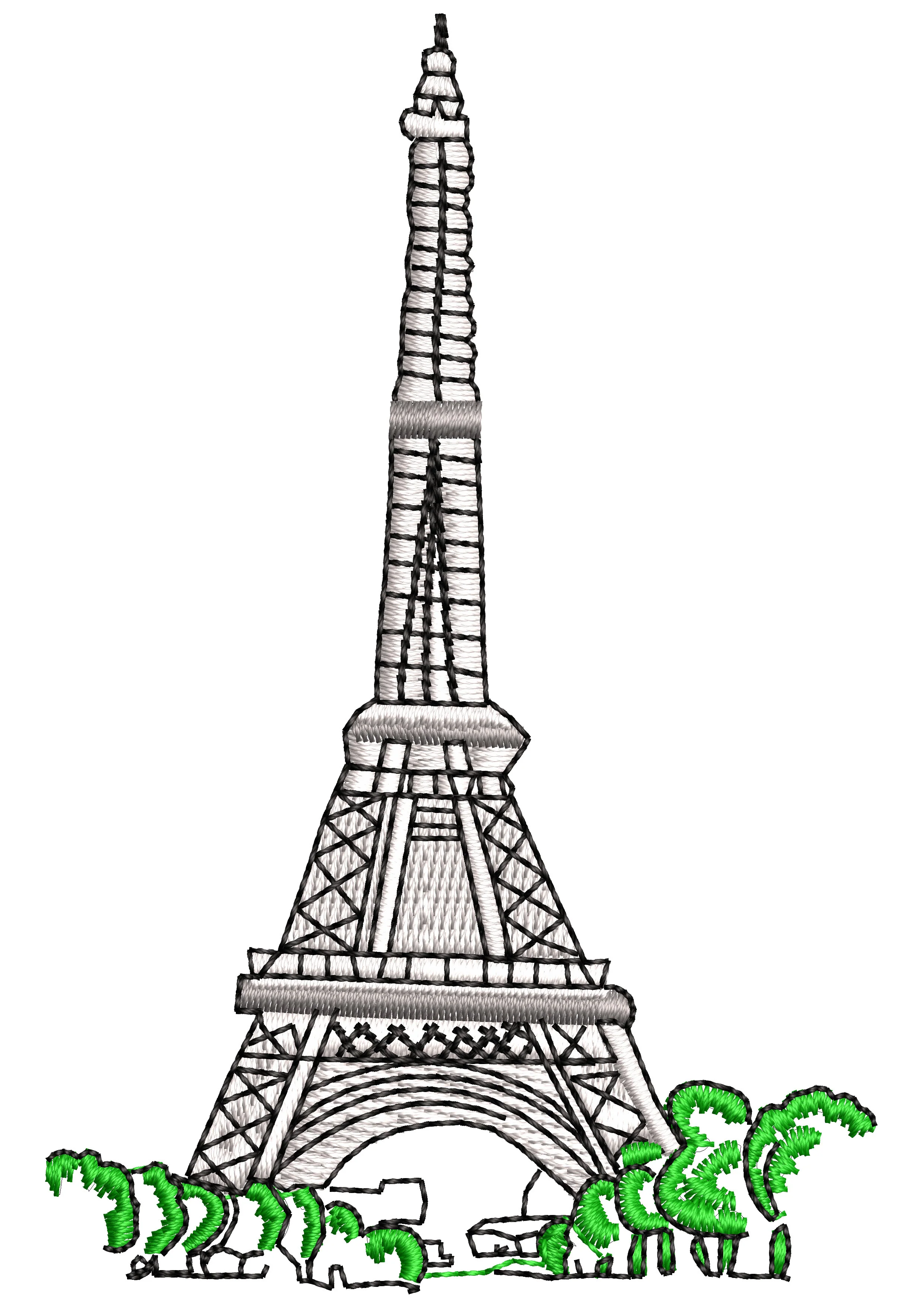 Eiffel Tower Embroidery Design