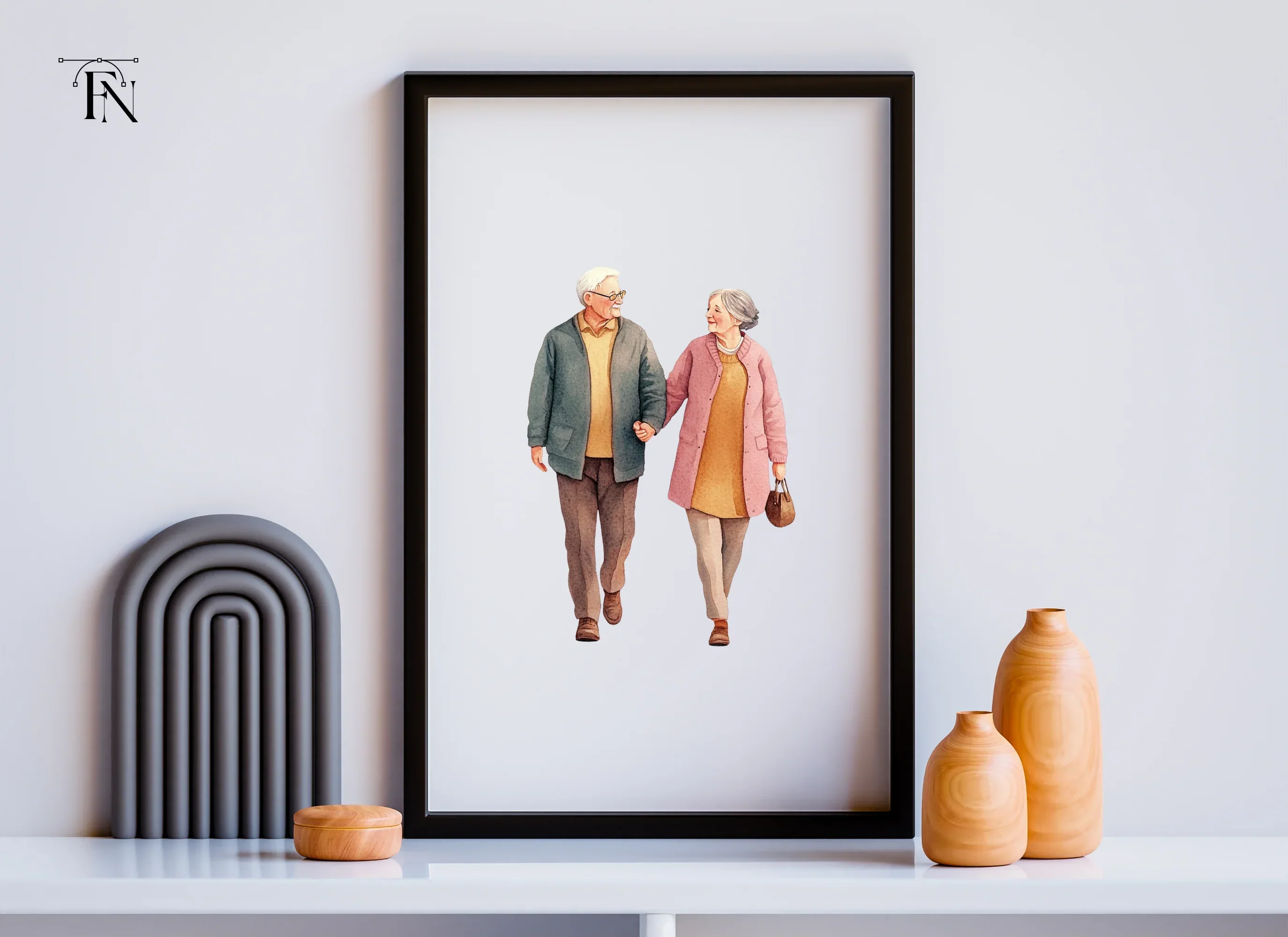 Elderly Couple Clipart Bundle - Image 3