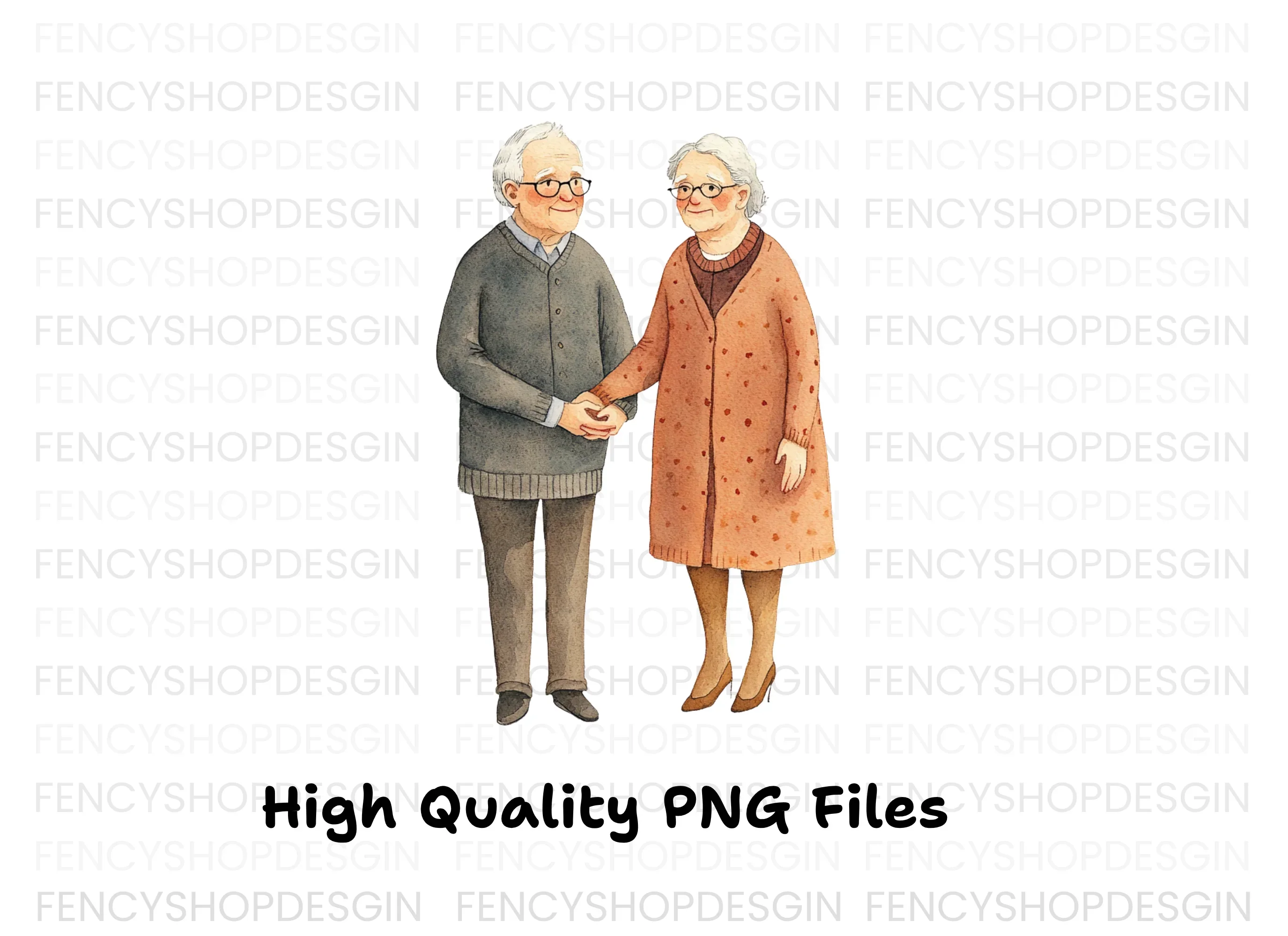 Elderly Couple Clipart Bundle - Image 5