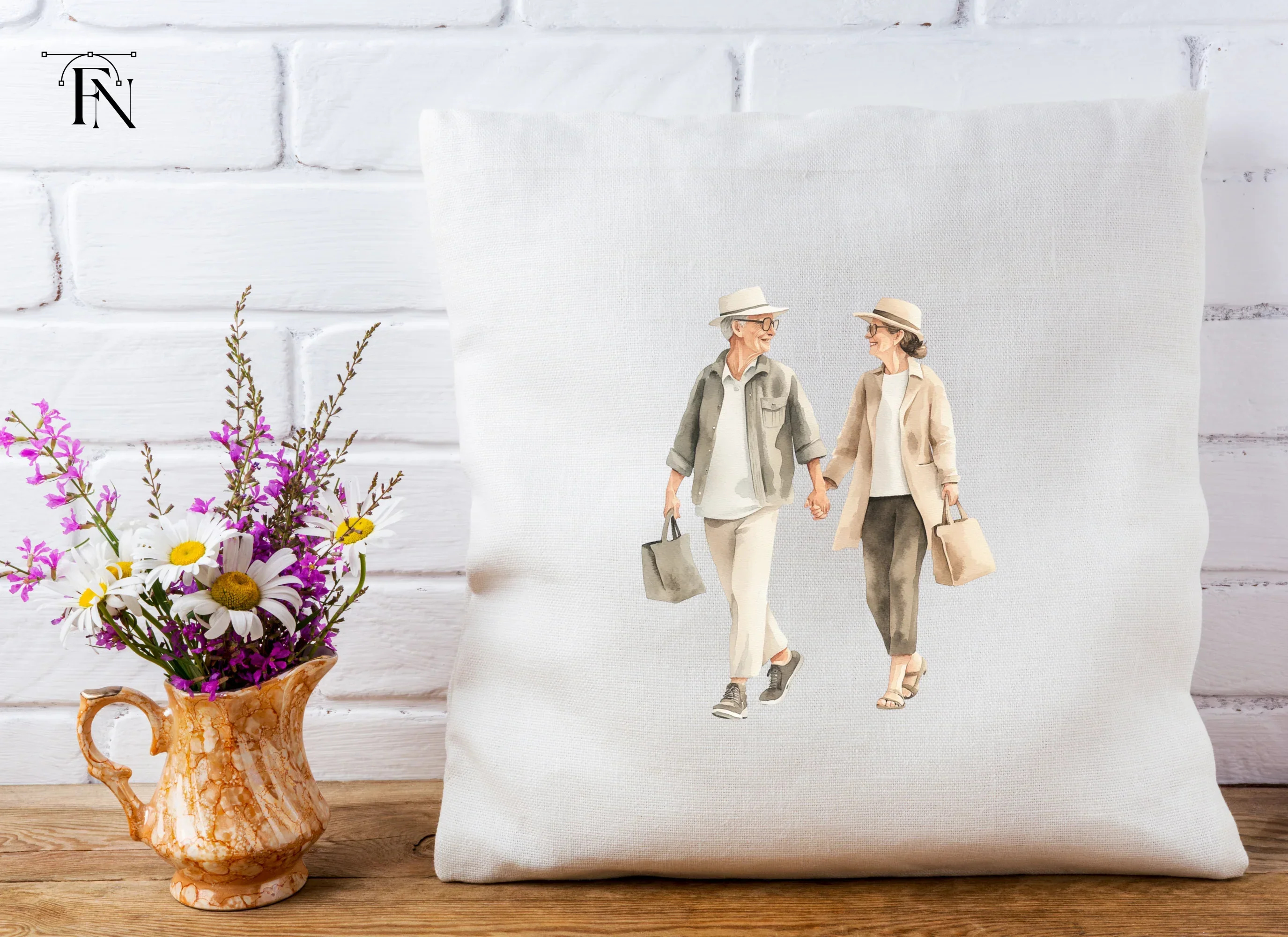 Elderly Couple Shopping Clipart Bundle - Image 5
