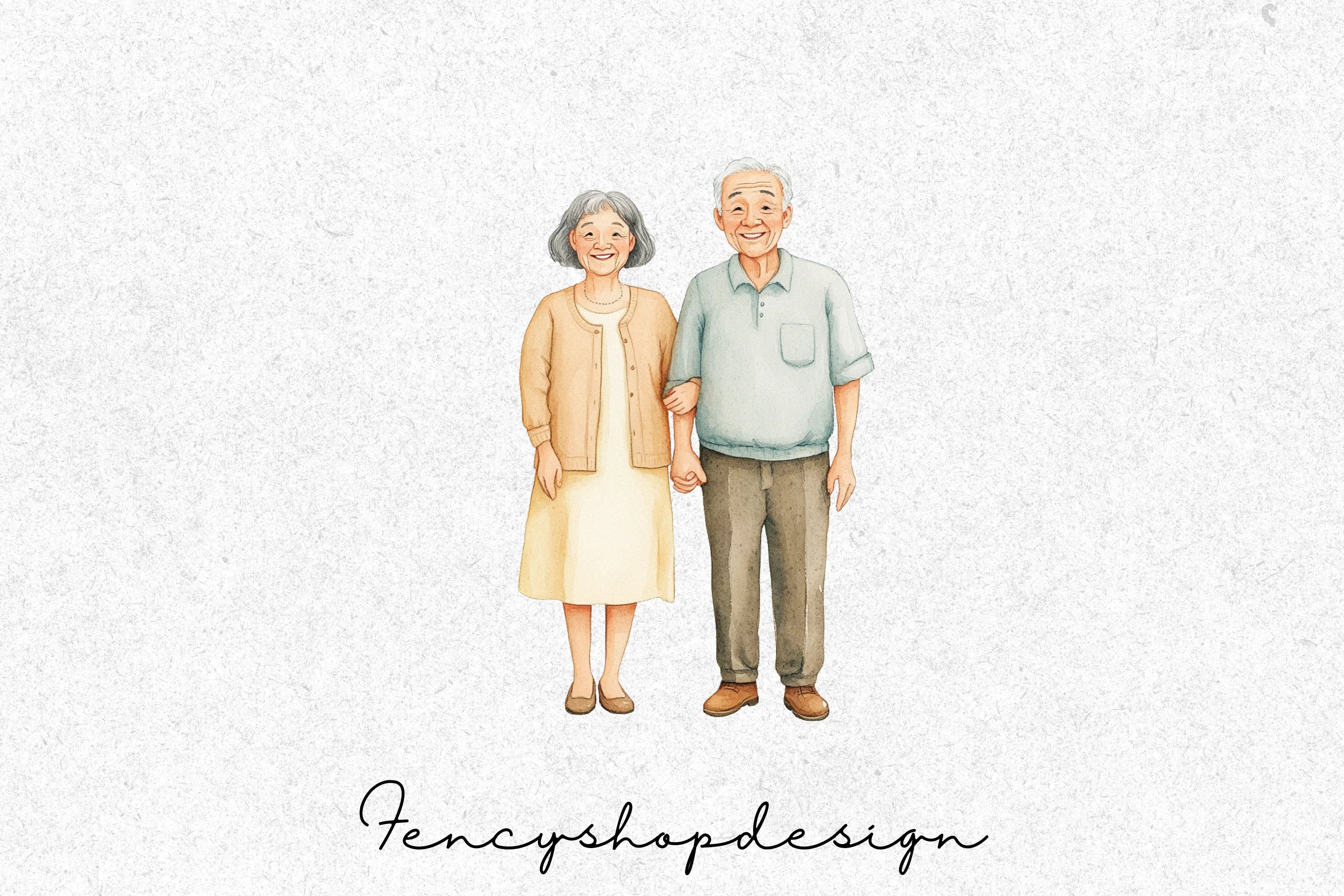 Elderly Couples Clipart Bundle - Image 8