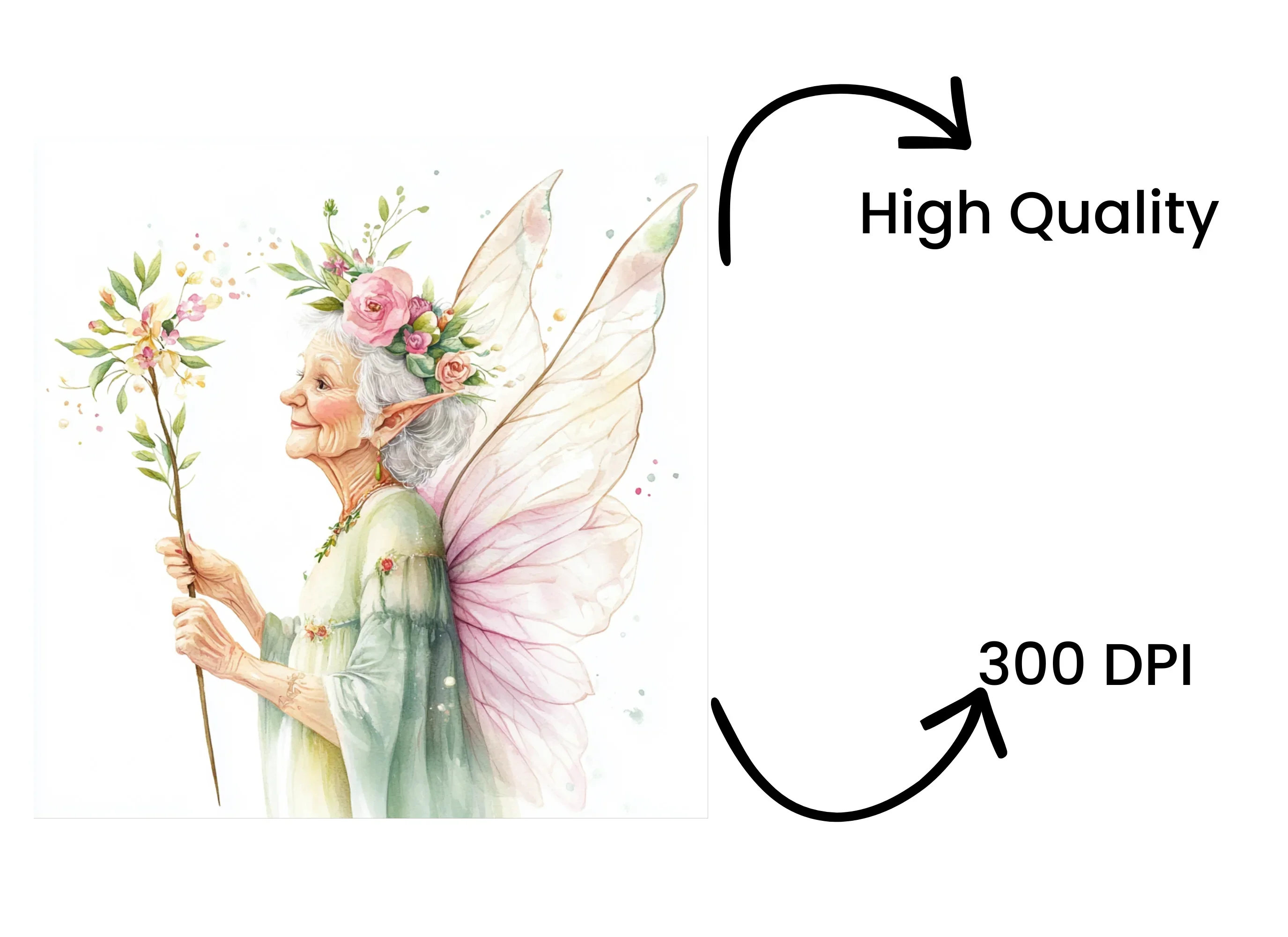 Elderly Fairy Clipart Bundle - Image 4