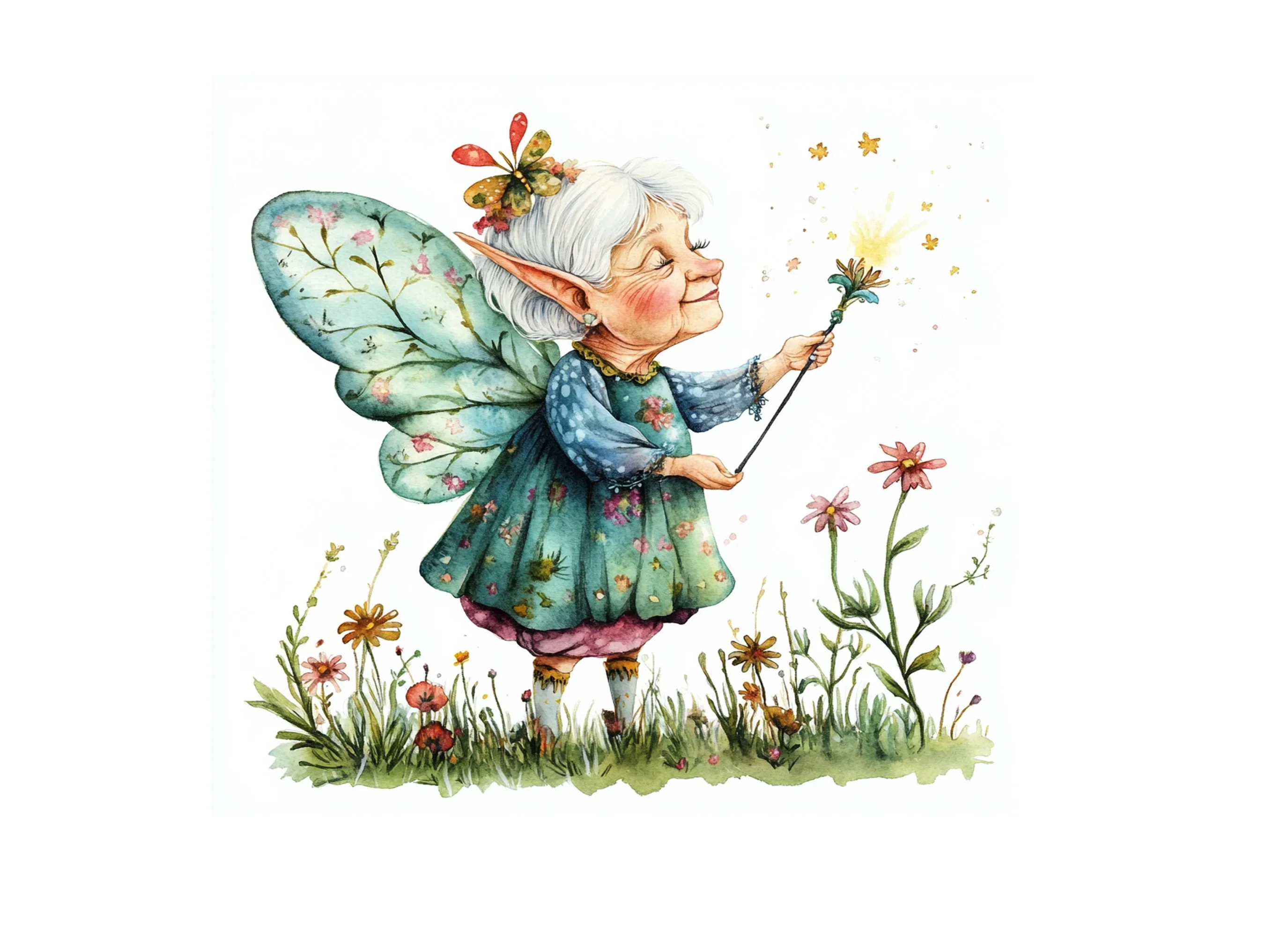 Elderly Fairy Clipart Bundle - Image 3