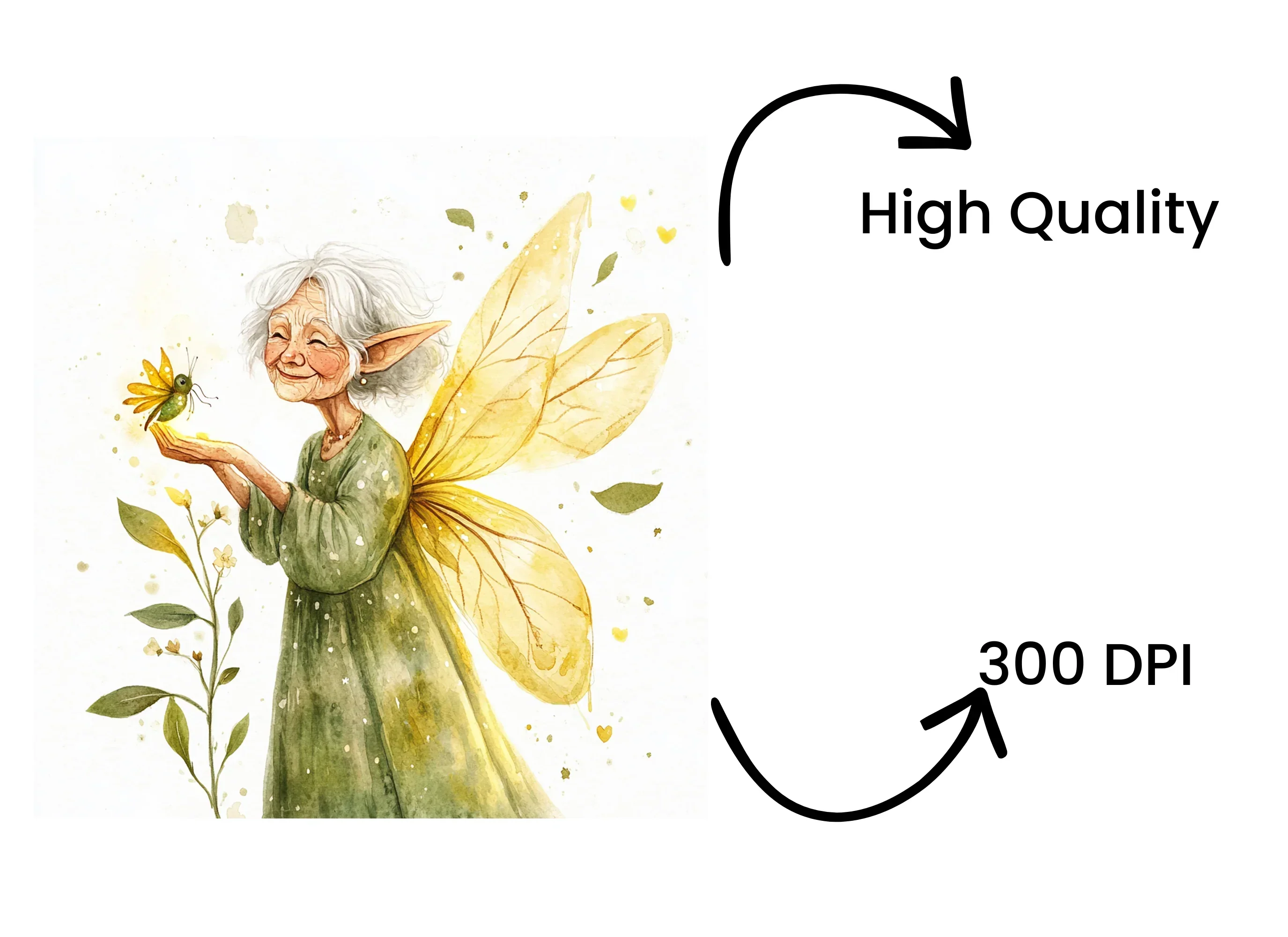 Elderly Fairy Clipart Bundle - Image 4