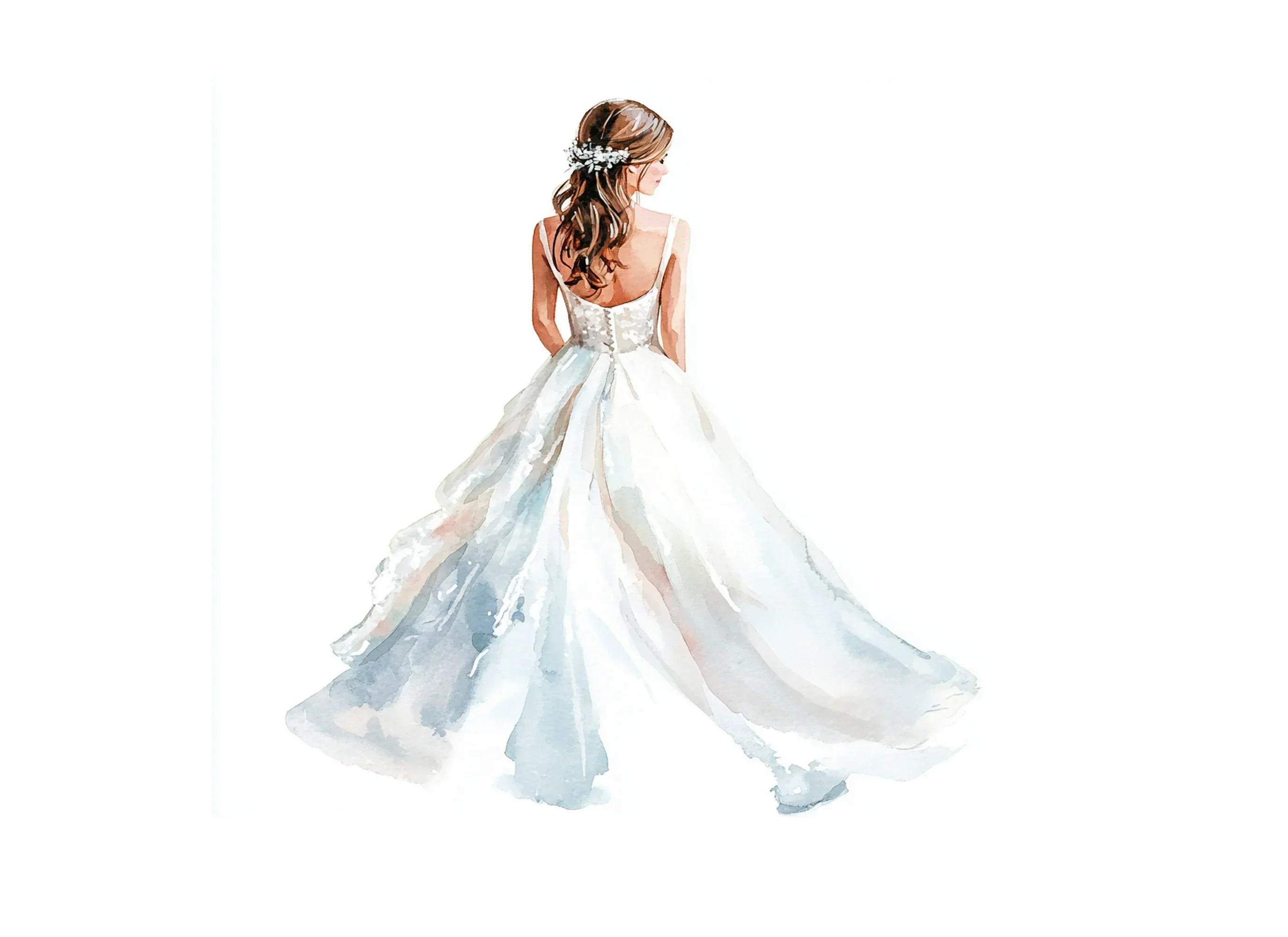 Elegant Back View Wedding Dress Clipart Bundle - Image 2