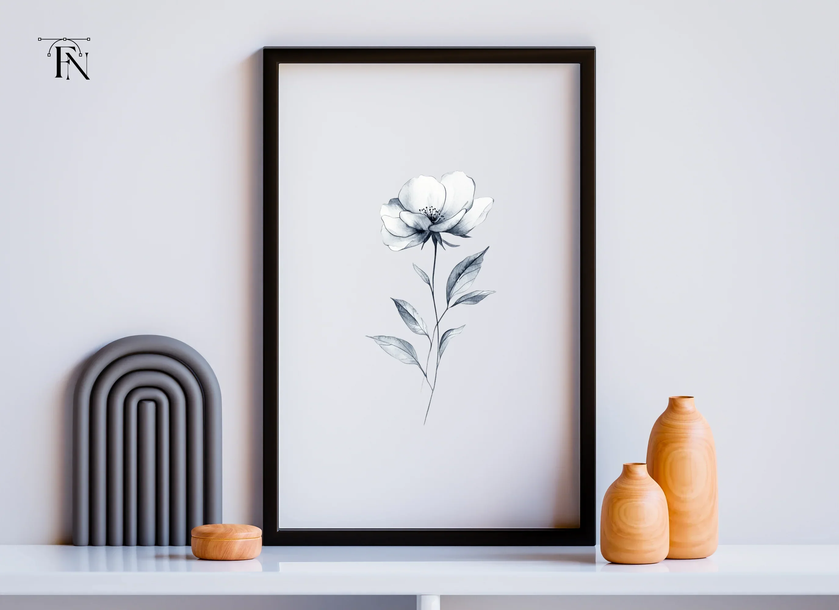 Elegant Black and White Flower Clipart Bundle - Image 4