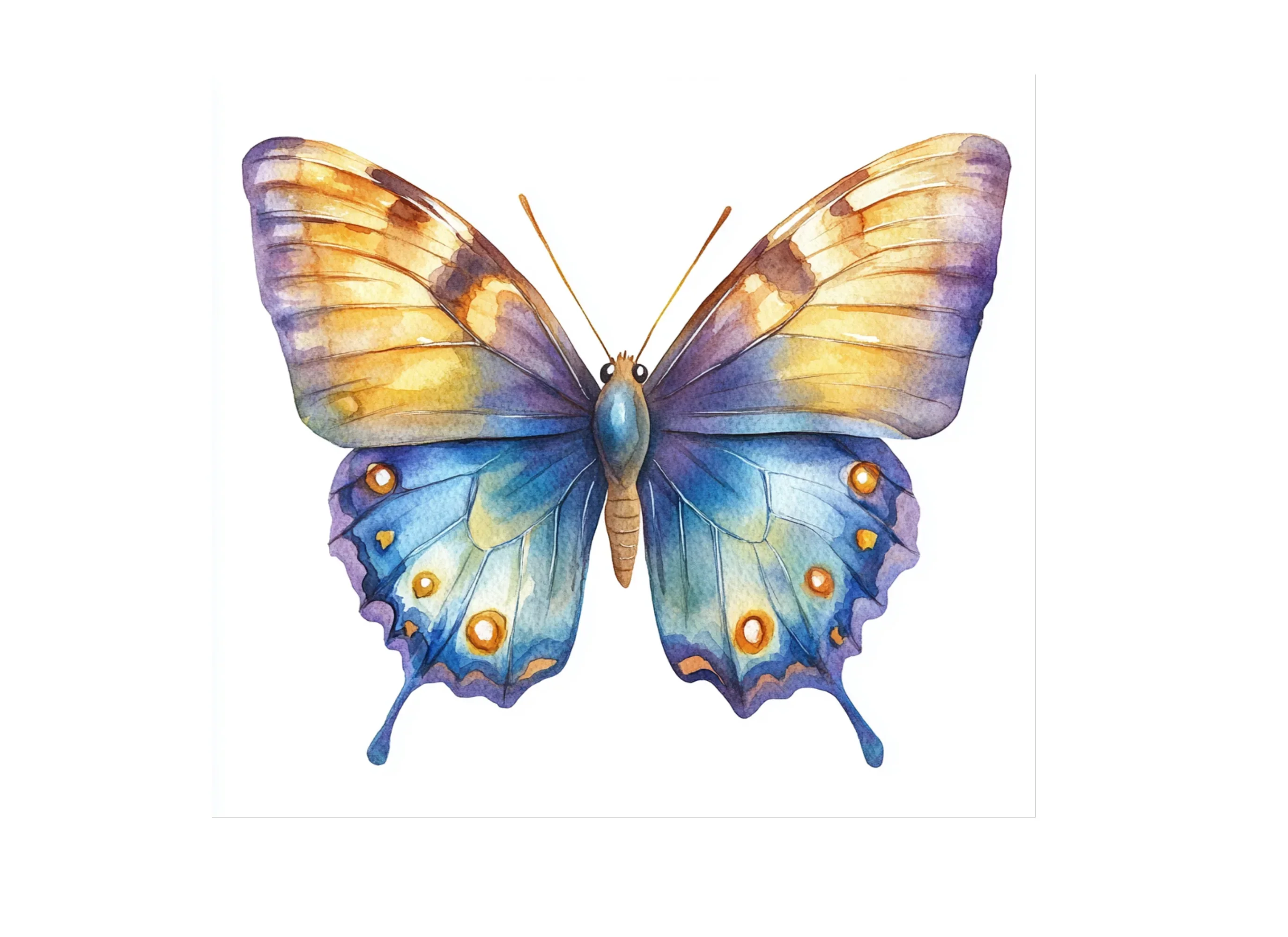 Elegant Blue and Gold Butterfly Clipart Bundle - Image 3