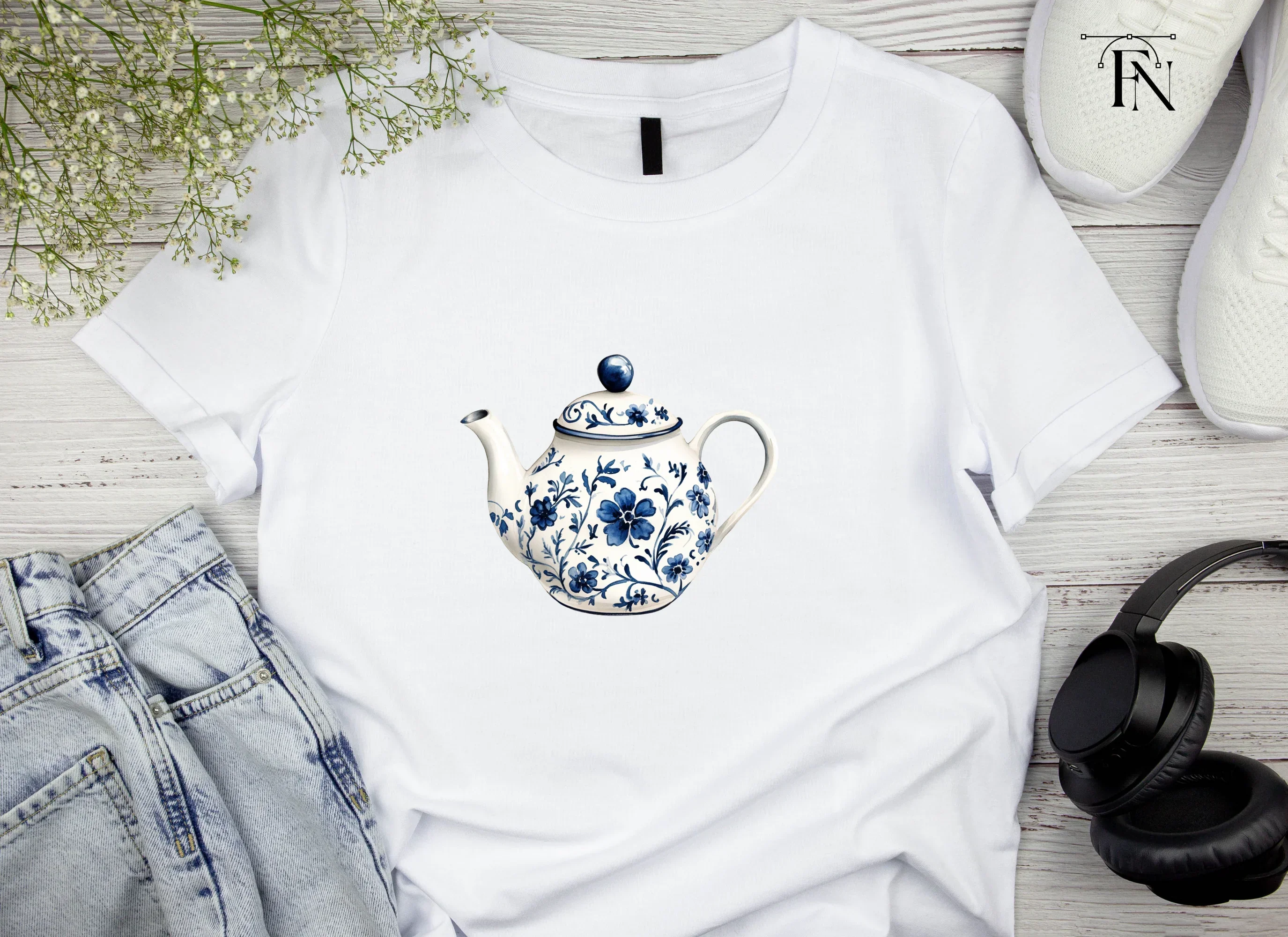 Elegant Blue and White Teapot Clipart Bundle - Image 4