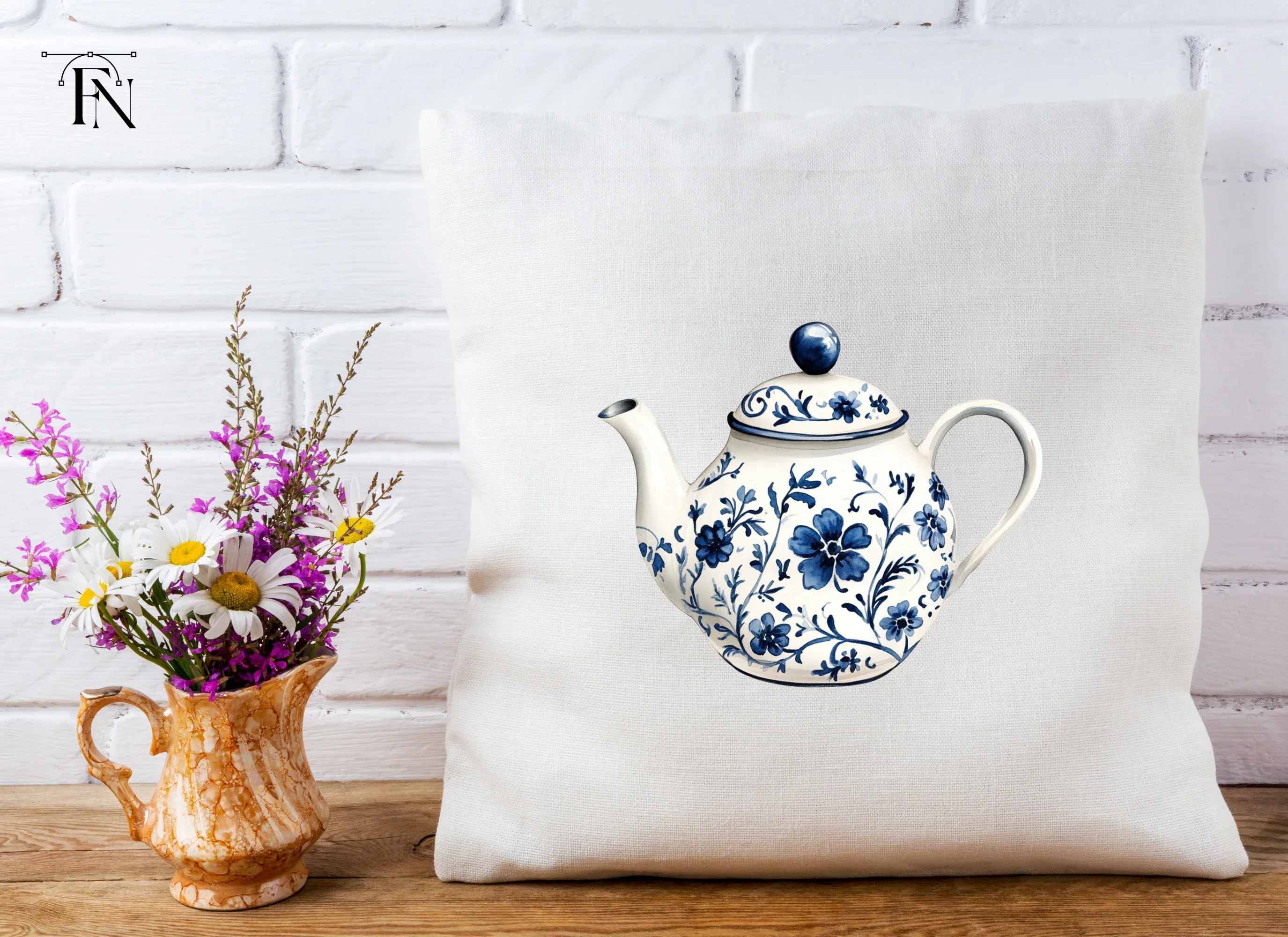 Elegant Blue and White Teapot Clipart Bundle - Image 5