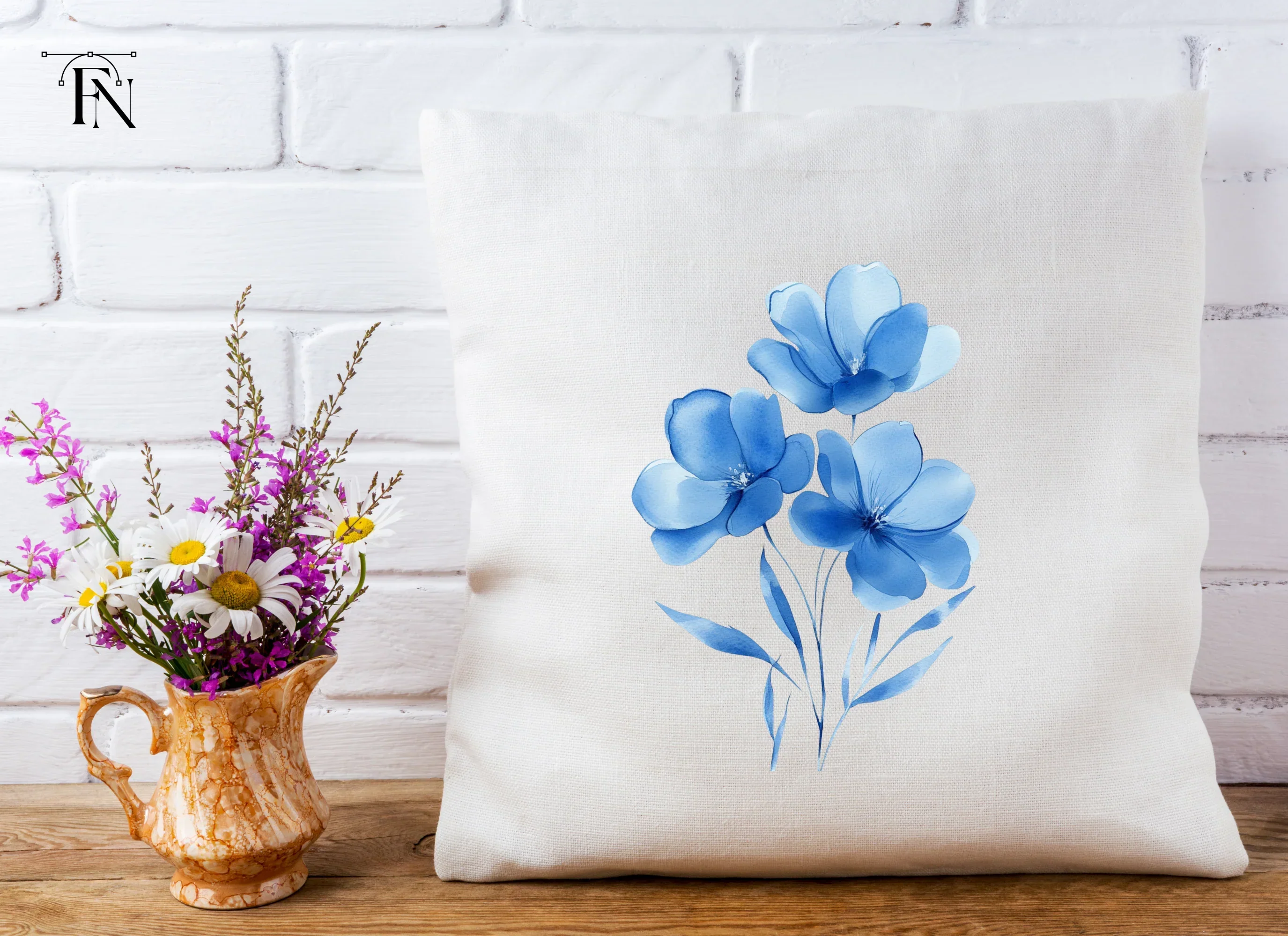 Elegant Blue Floral Clipart Bundle - Image 4