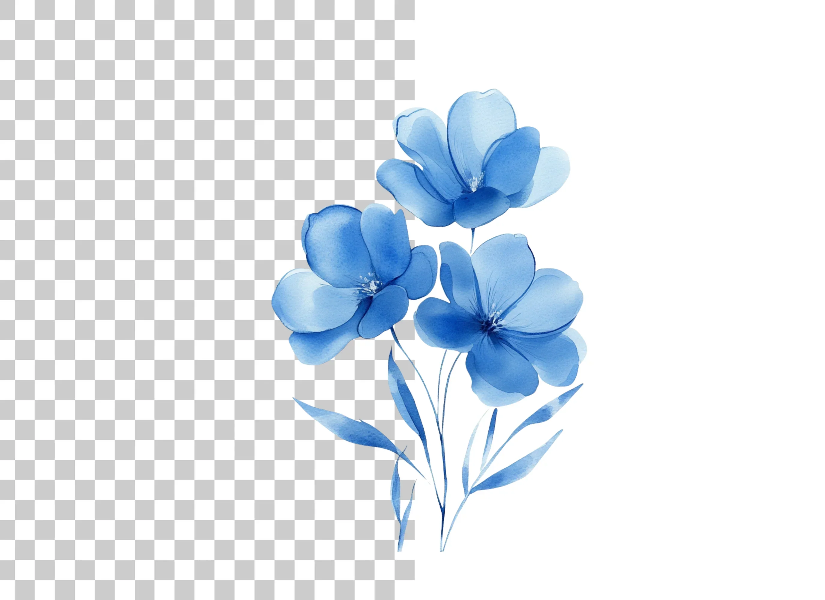Elegant Blue Floral Clipart Bundle - Image 6