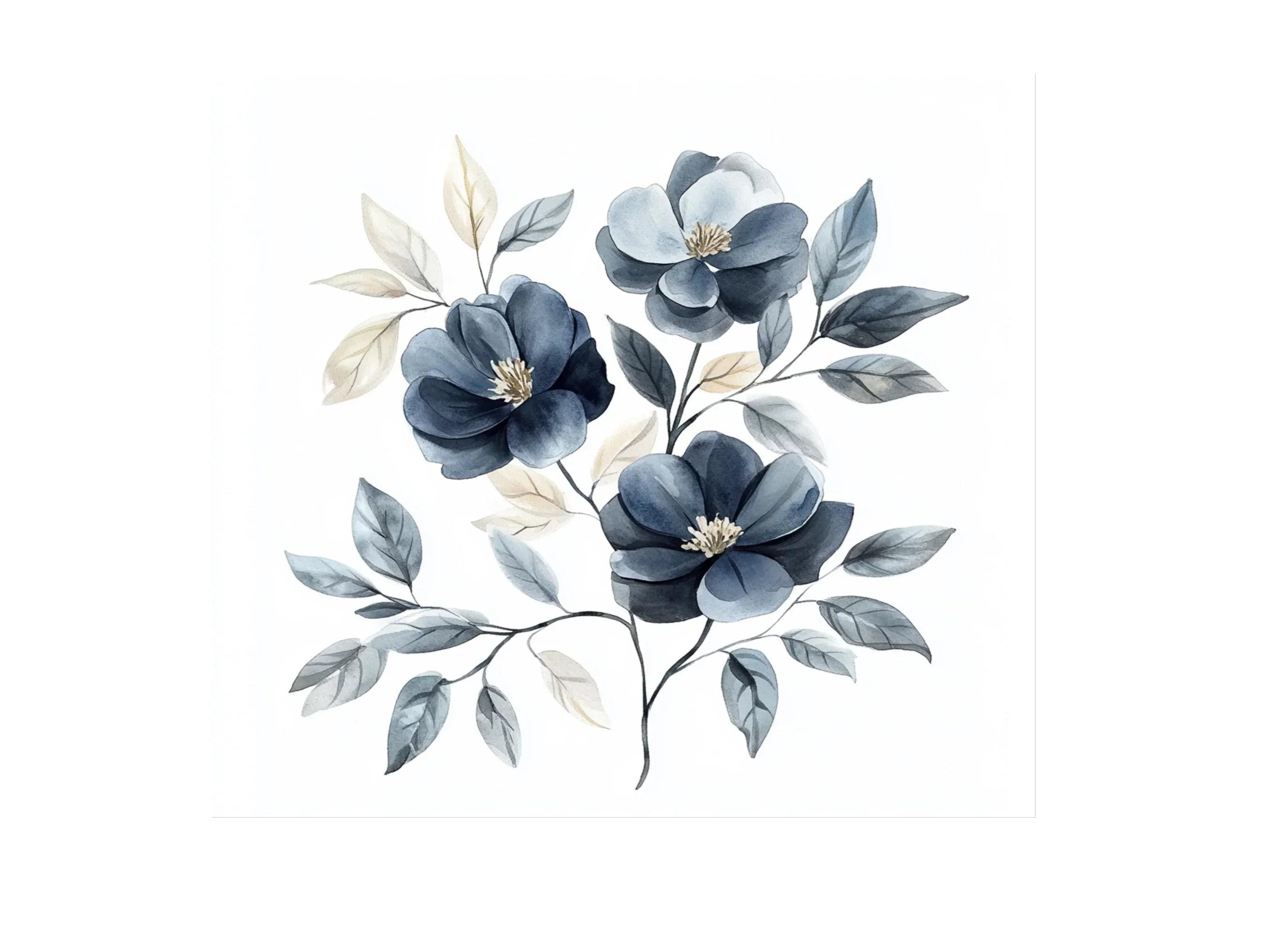 Elegant Blue Floral Clipart Bundle - Image 3