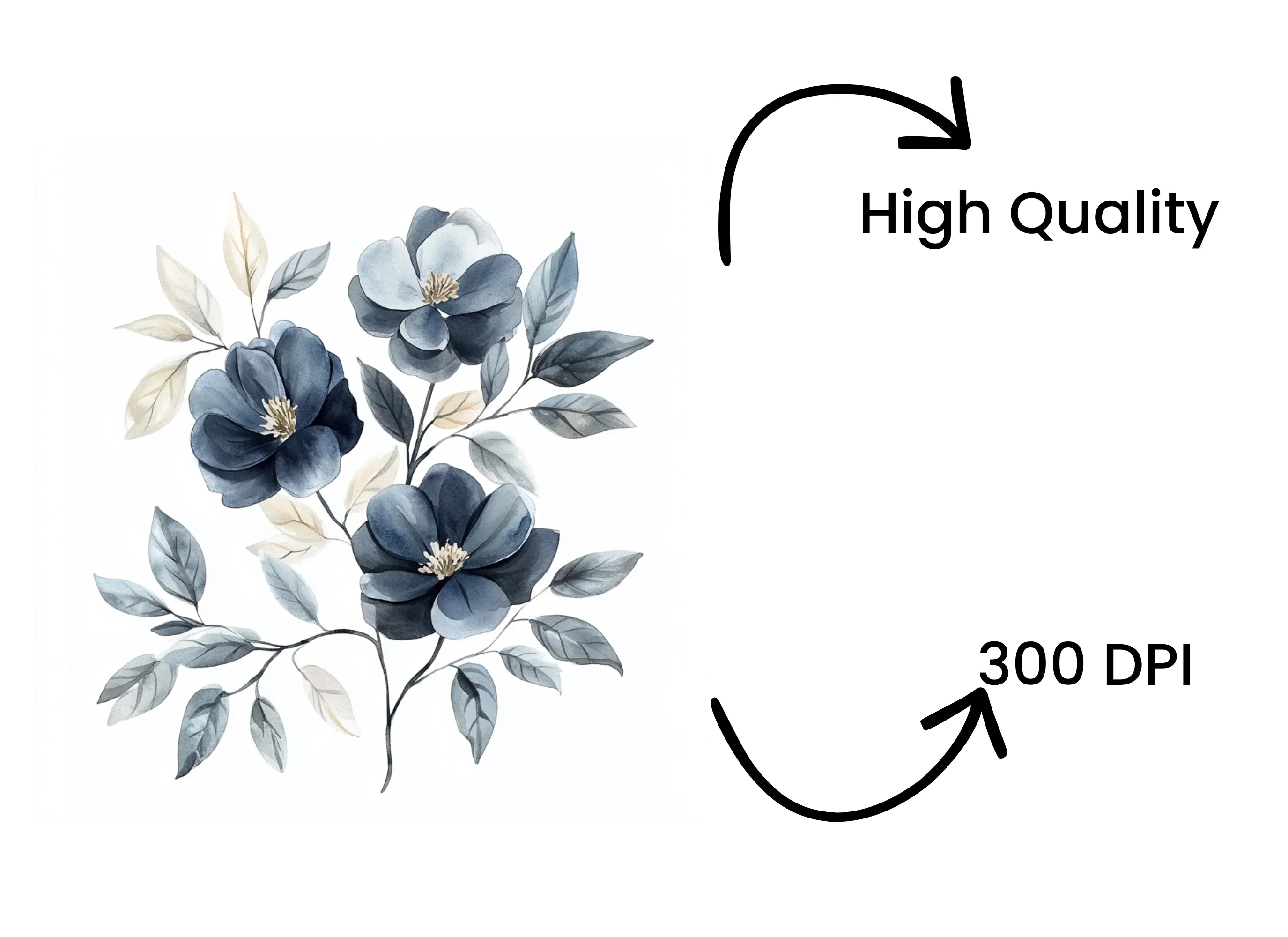 Elegant Blue Floral Clipart Bundle - Image 4