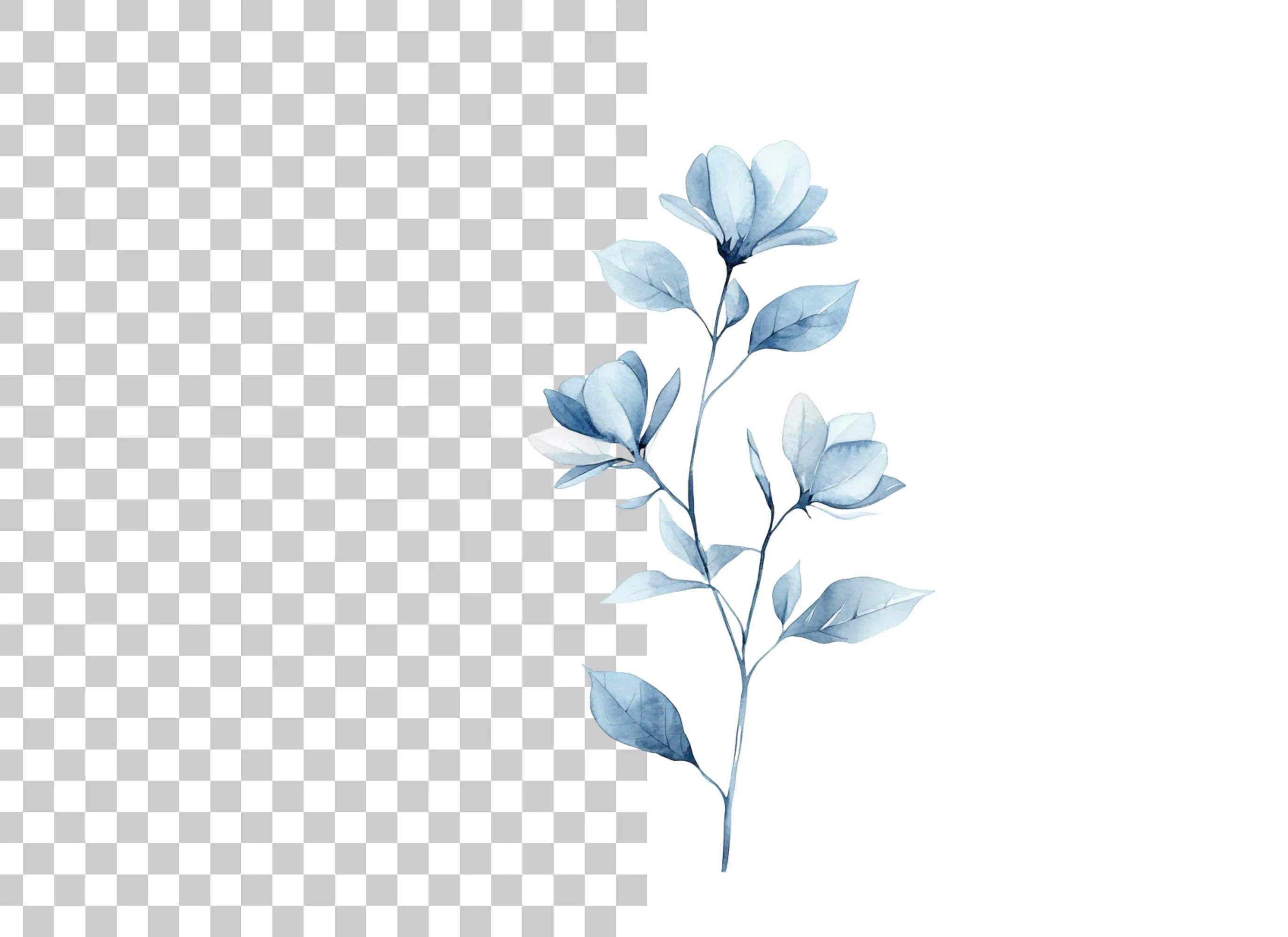 Elegant Blue Floral Clipart Bundle - Image 2