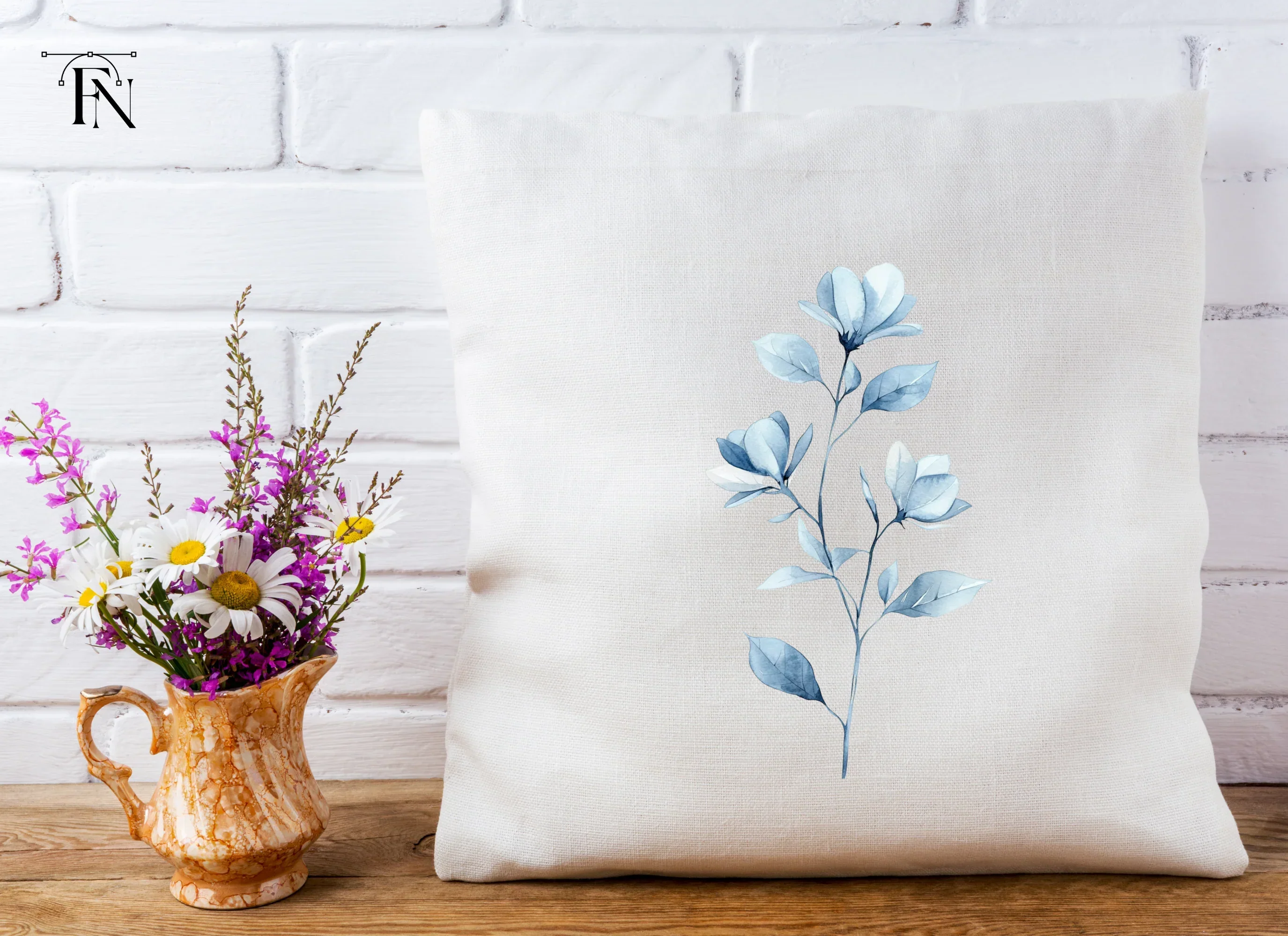 Elegant Blue Floral Clipart Bundle - Image 5