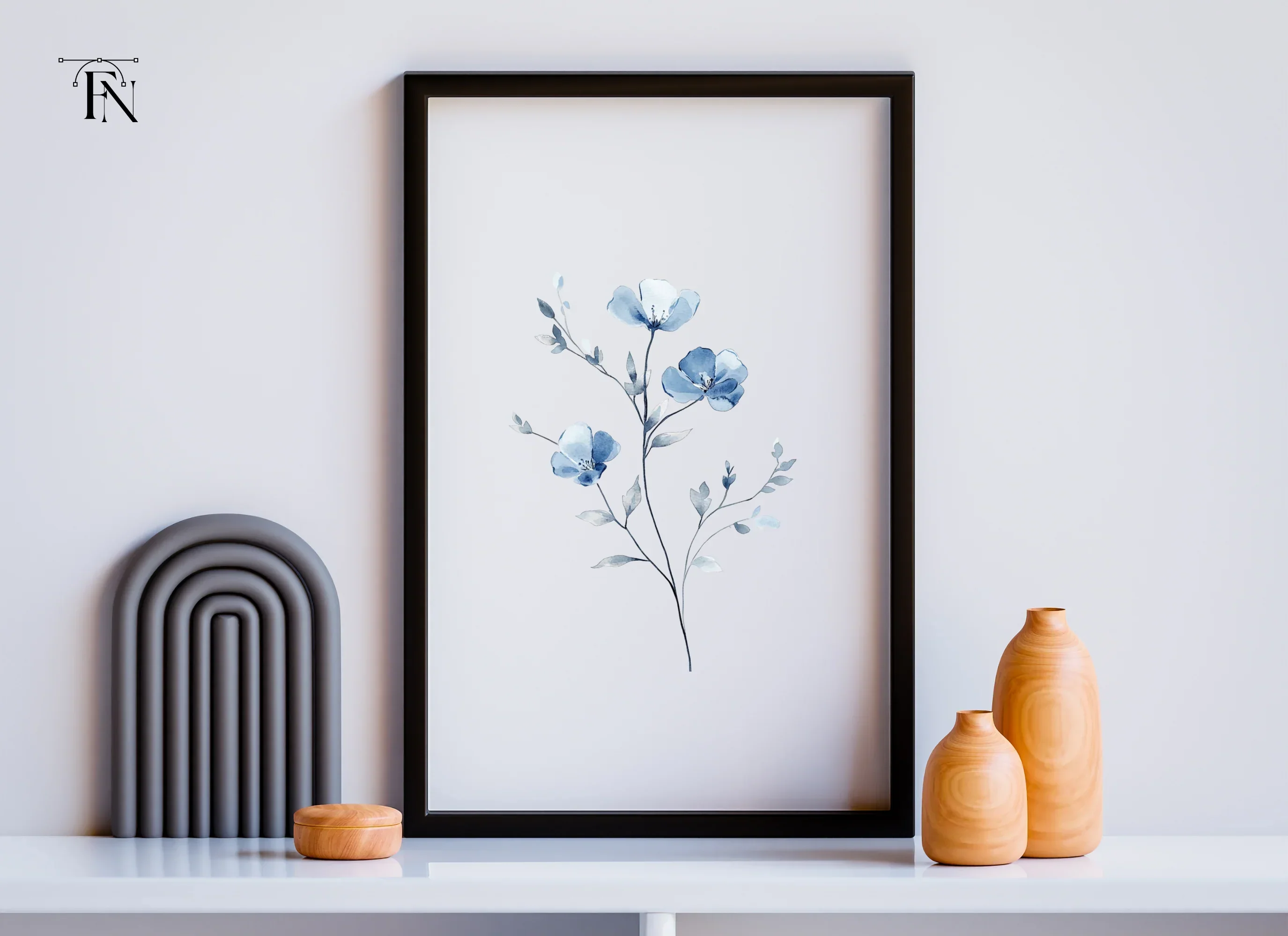 Elegant Blue Floral Clipart Bundle - Image 6