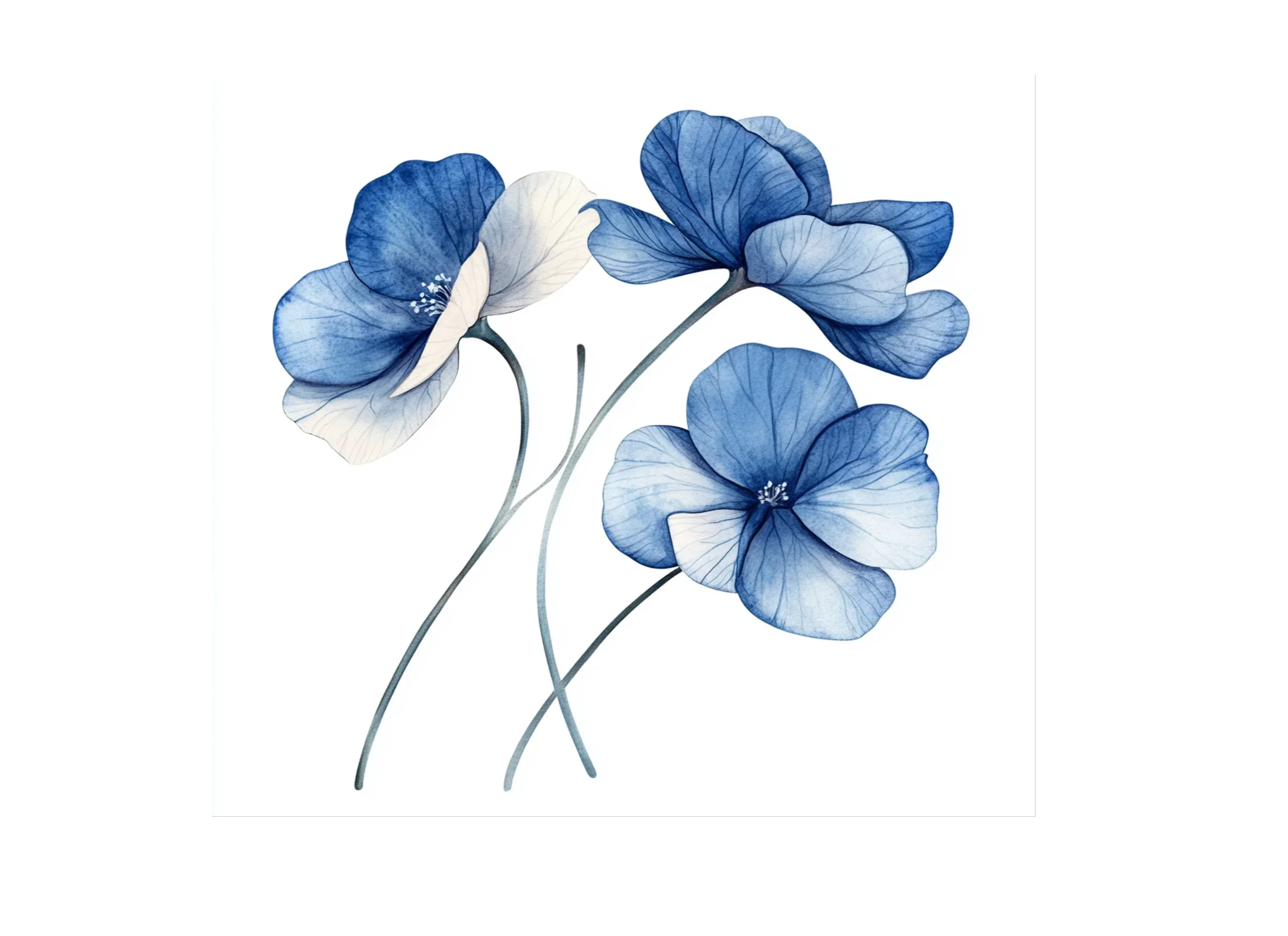 Elegant Blue Flower Clipart Bundle - Image 2