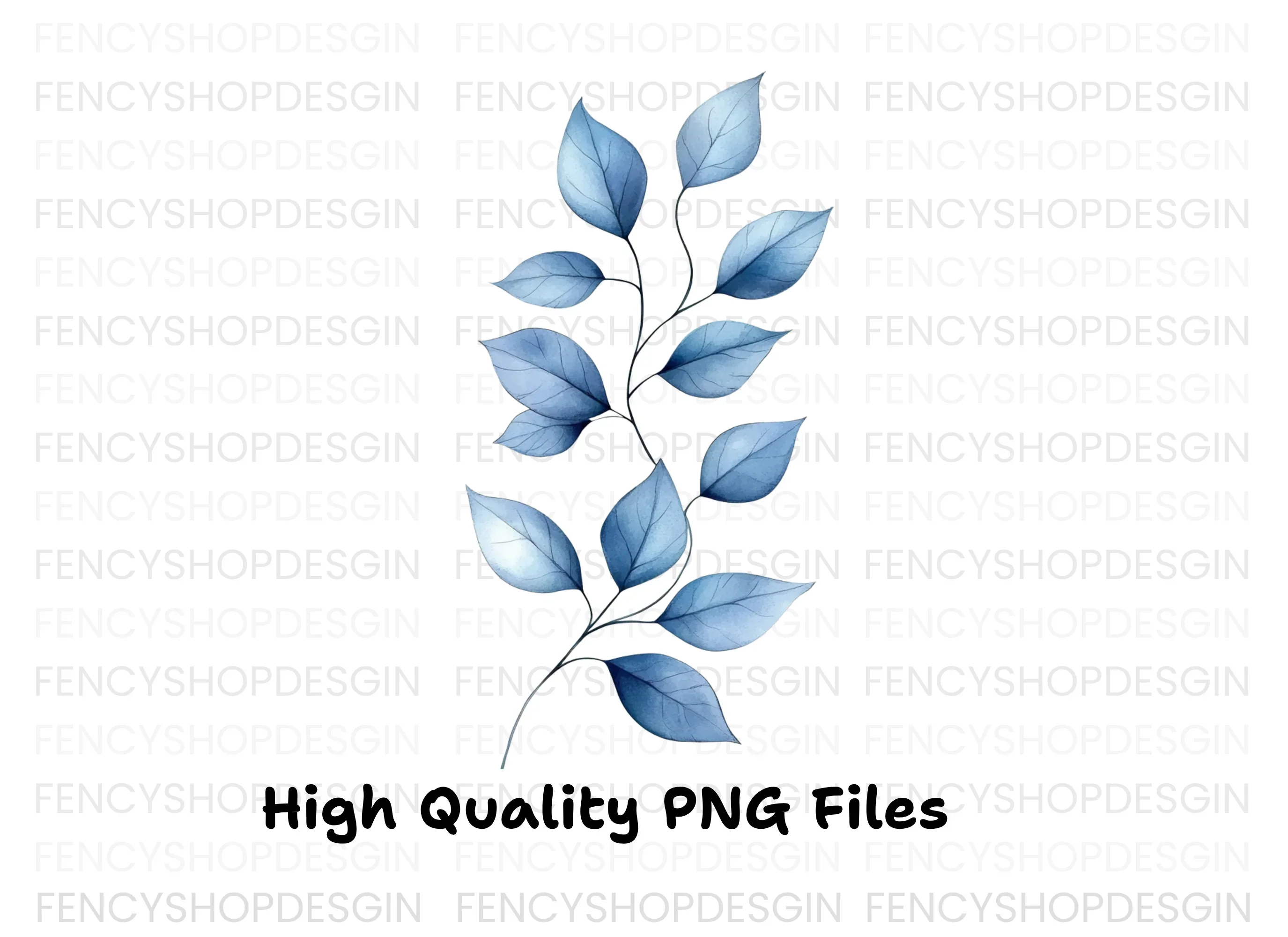 Elegant Blue Leaves Clipart Bundle - Image 4