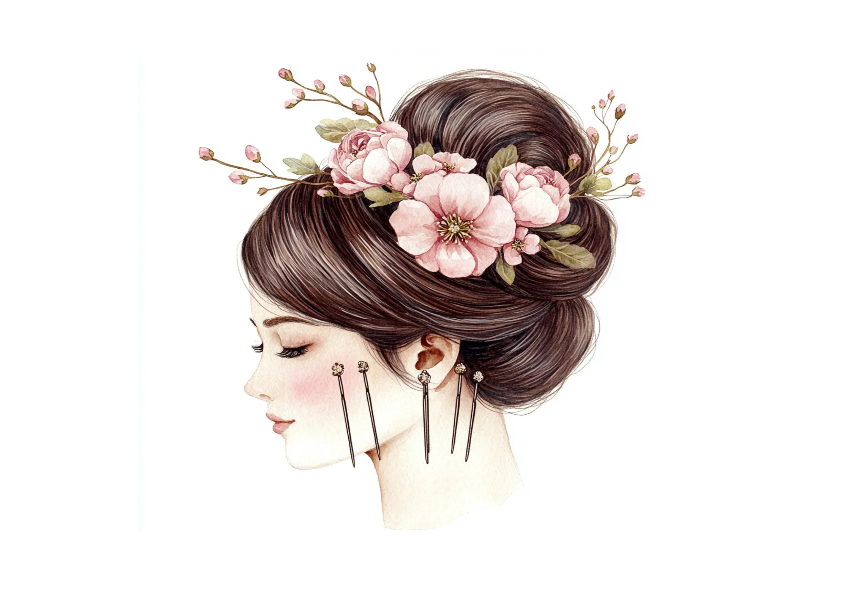 Elegant Bridal Hair Clipart Bundle - Image 3