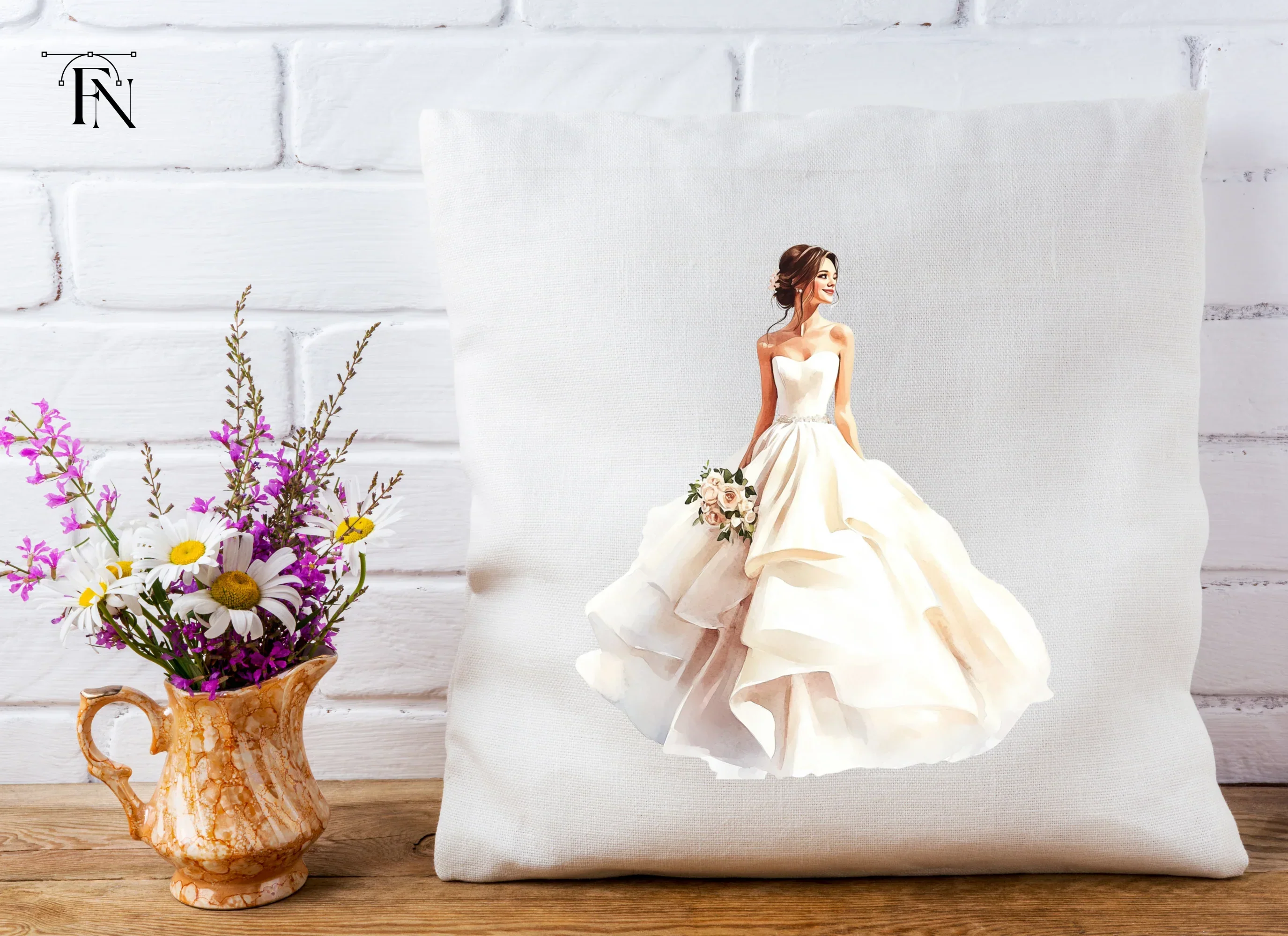 Elegant Bride in Strapless Gown Clipart Bundle - Image 3