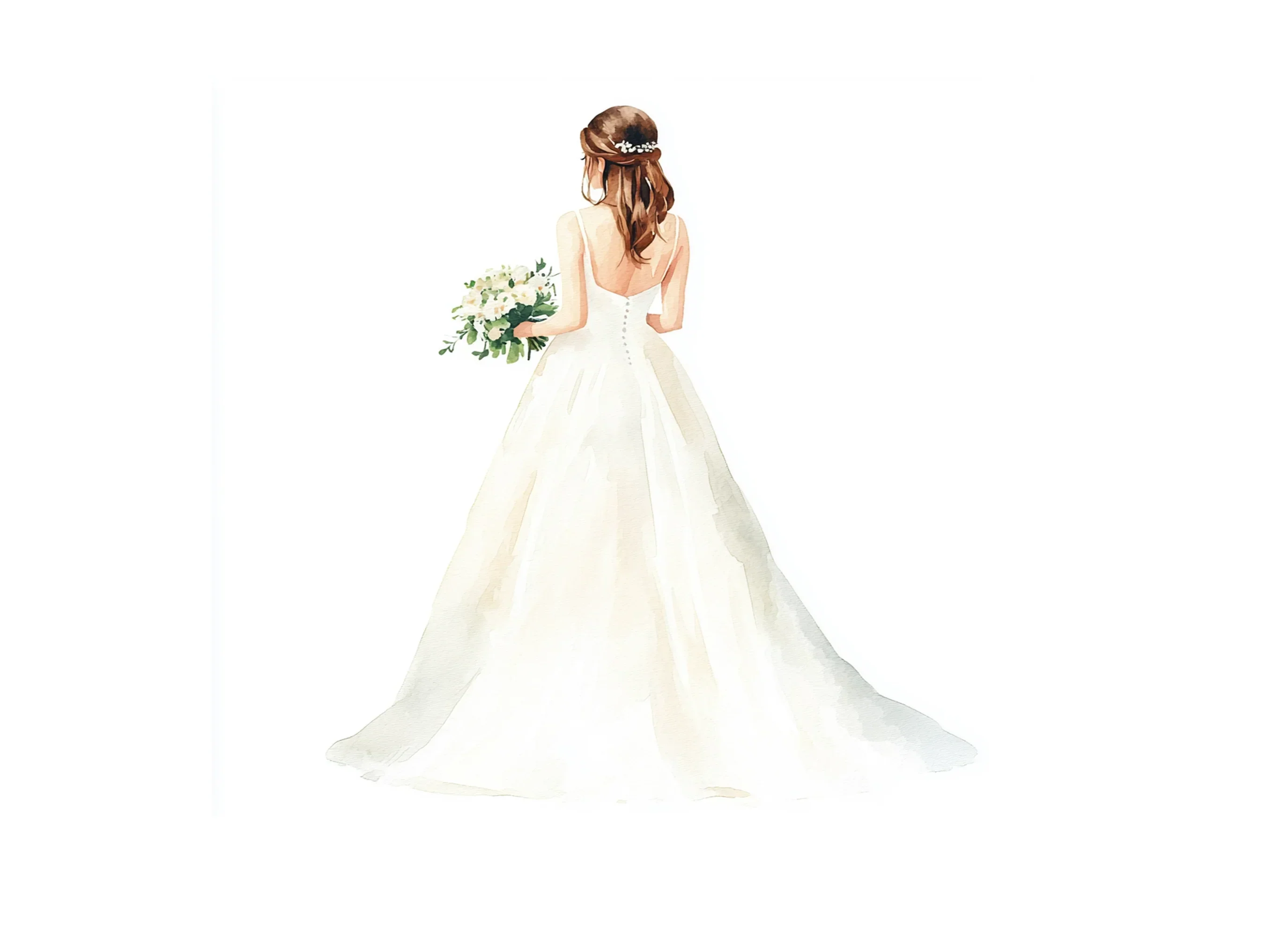 Elegant Bride Wedding Dress Clipart Bundle - Image 3