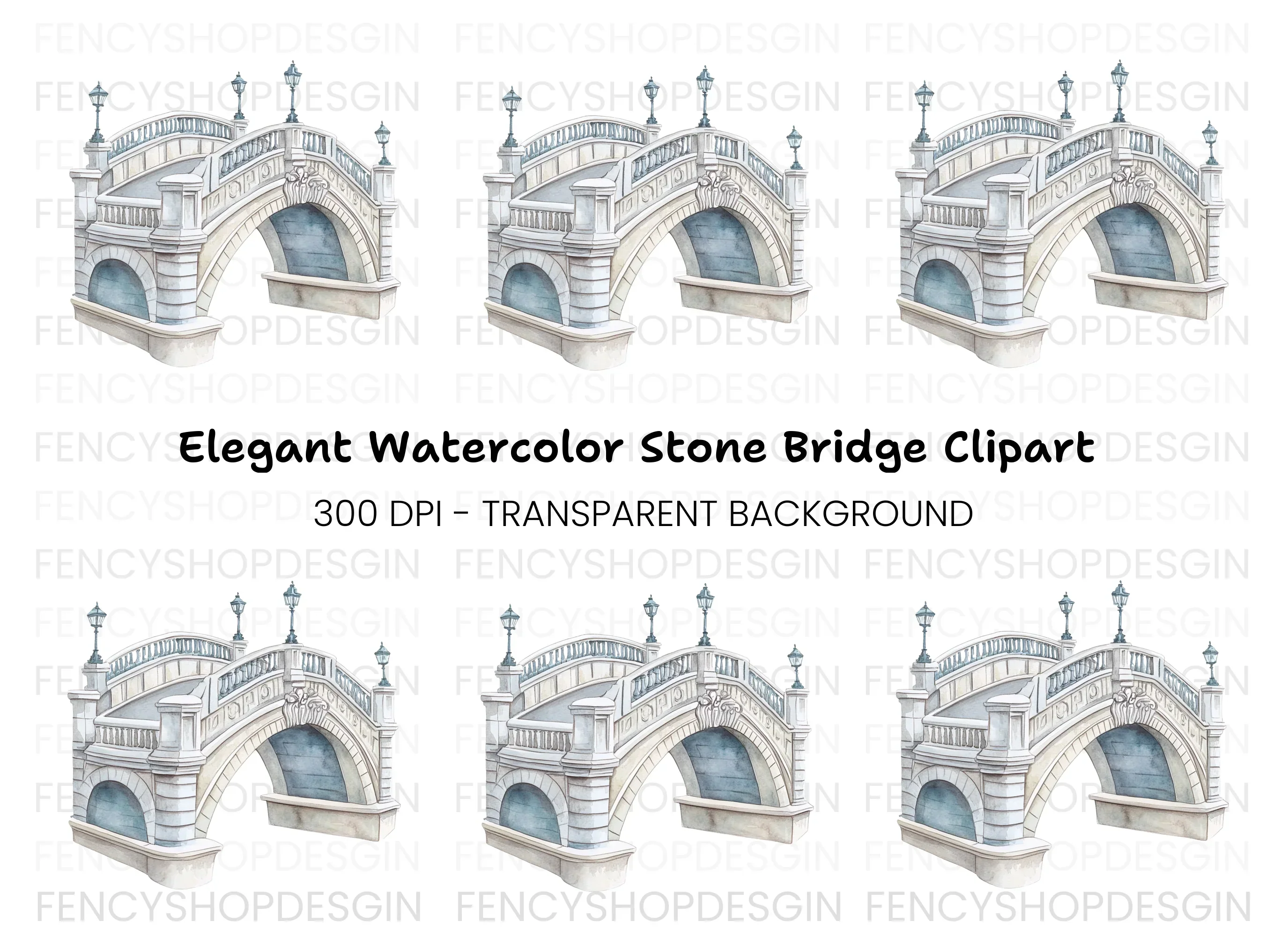 Elegant Bridge Clipart Bundle