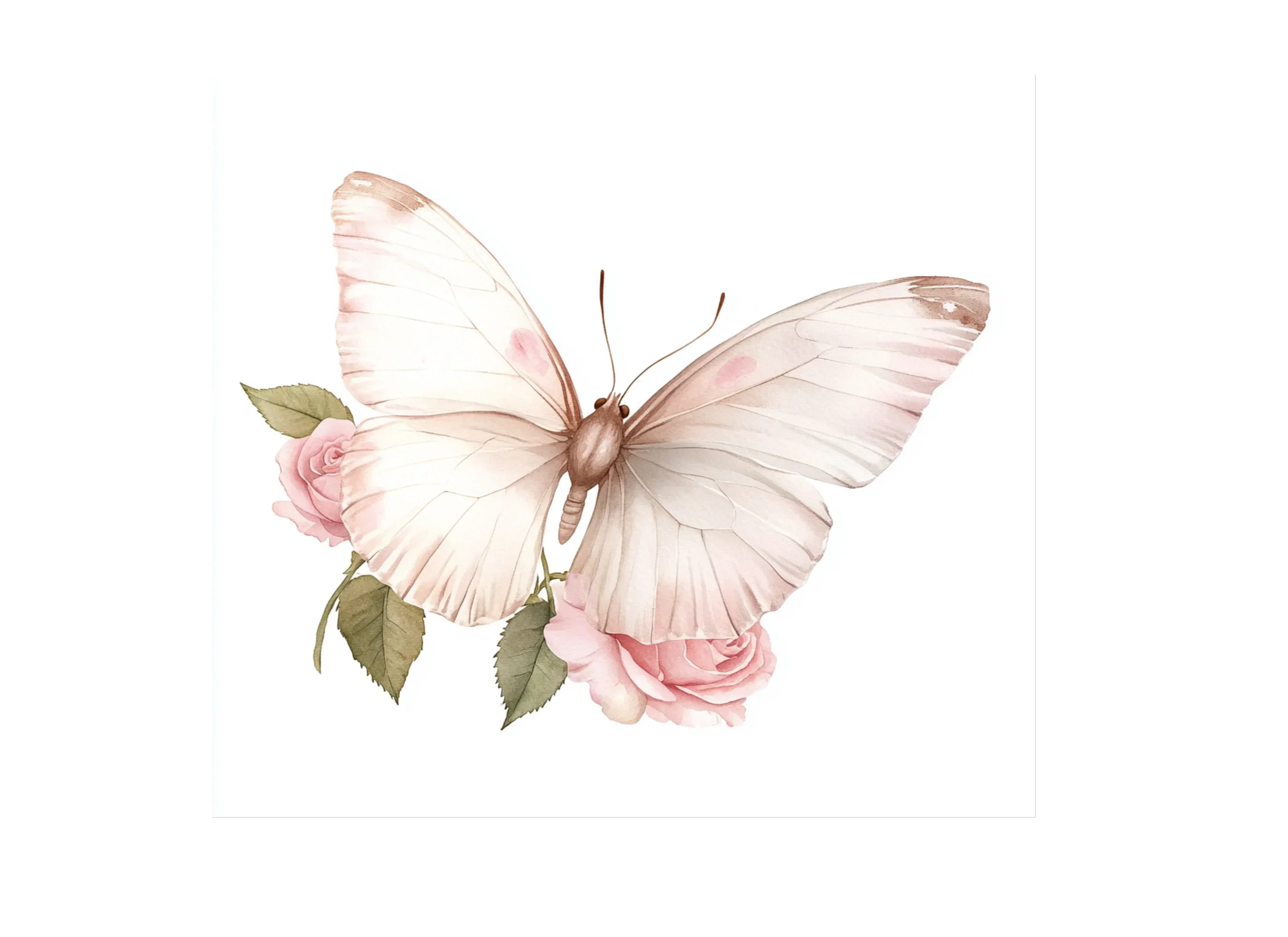 Elegant Butterfly Blush Rose Clipart Bundle - Image 3