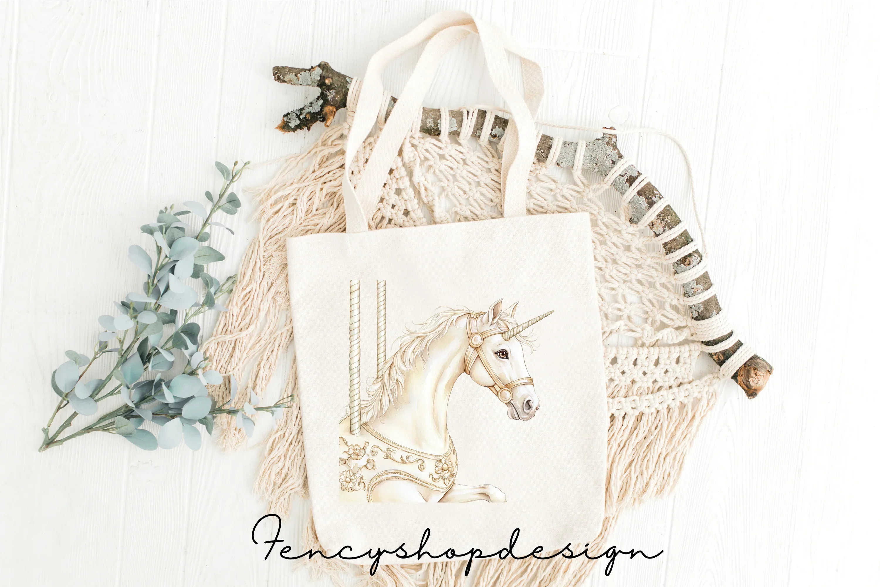 Elegant Carousel Horse and Unicorn Clipart Bundle - Image 8