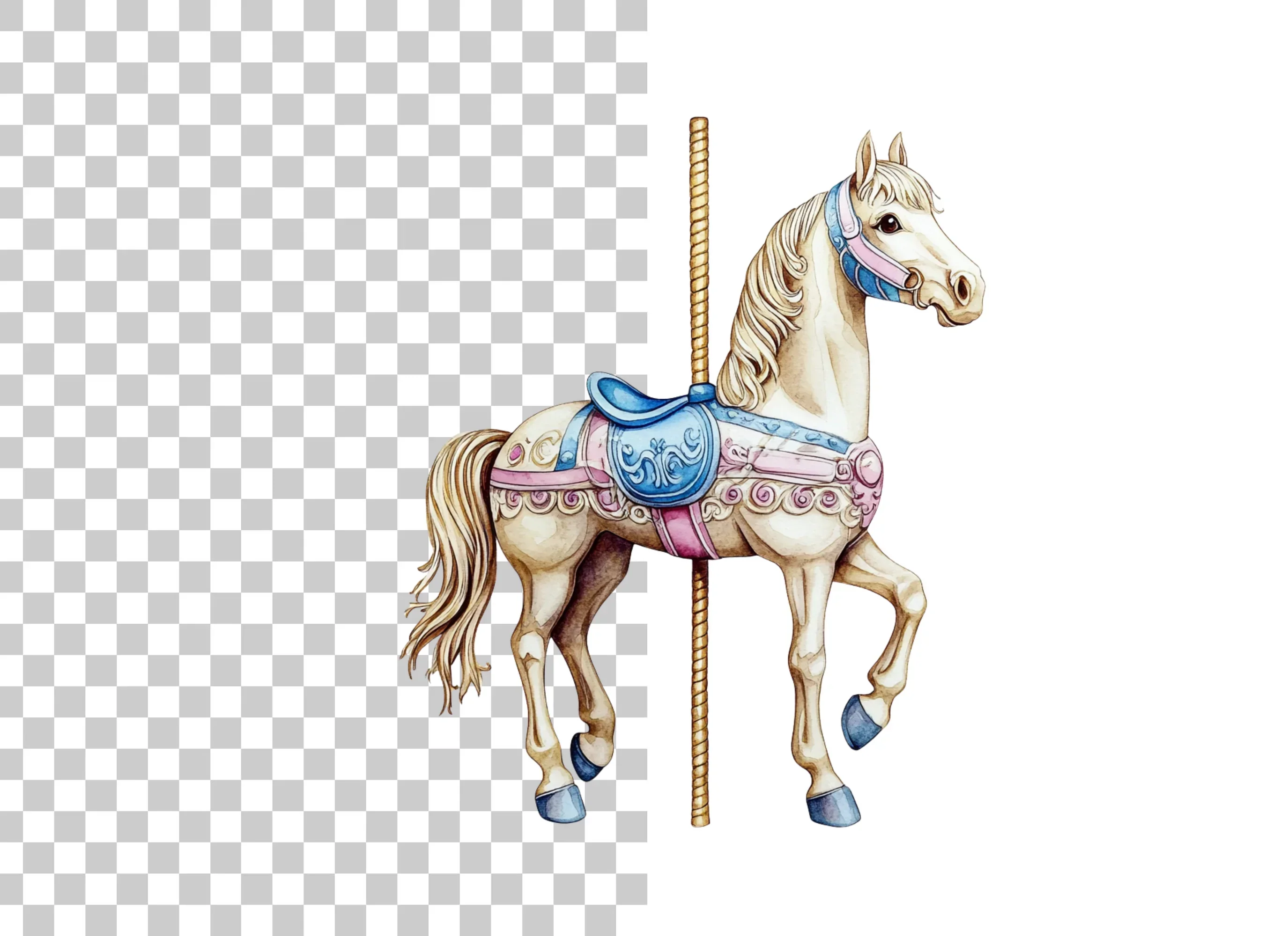 Elegant Carousel Horses Clipart Bundle - Image 2