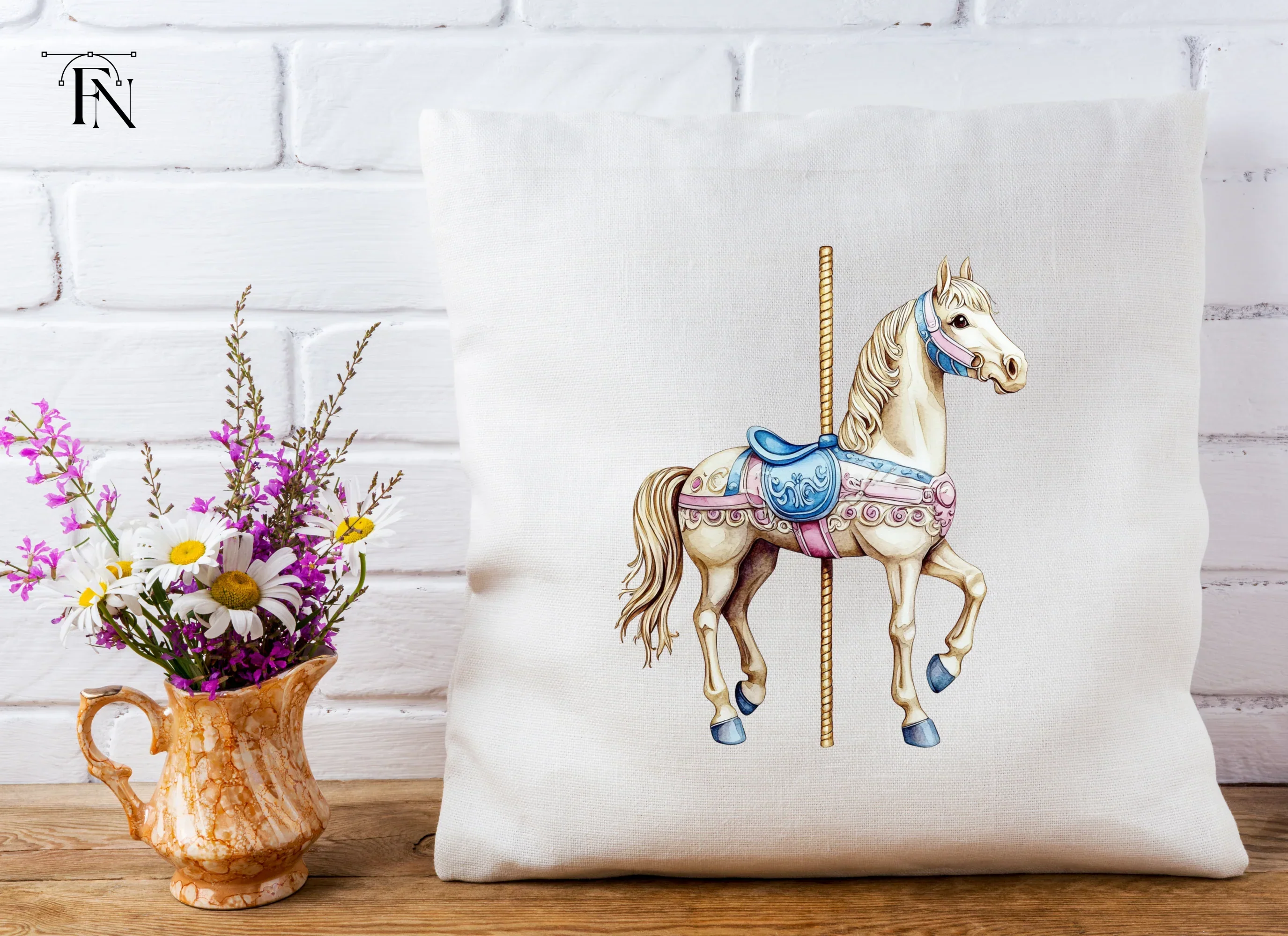 Elegant Carousel Horses Clipart Bundle - Image 5