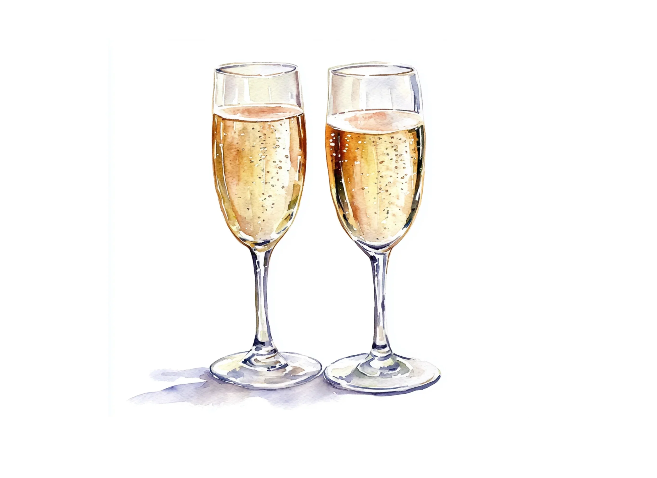 Elegant Champagne Flutes Clipart Bundle - Image 3
