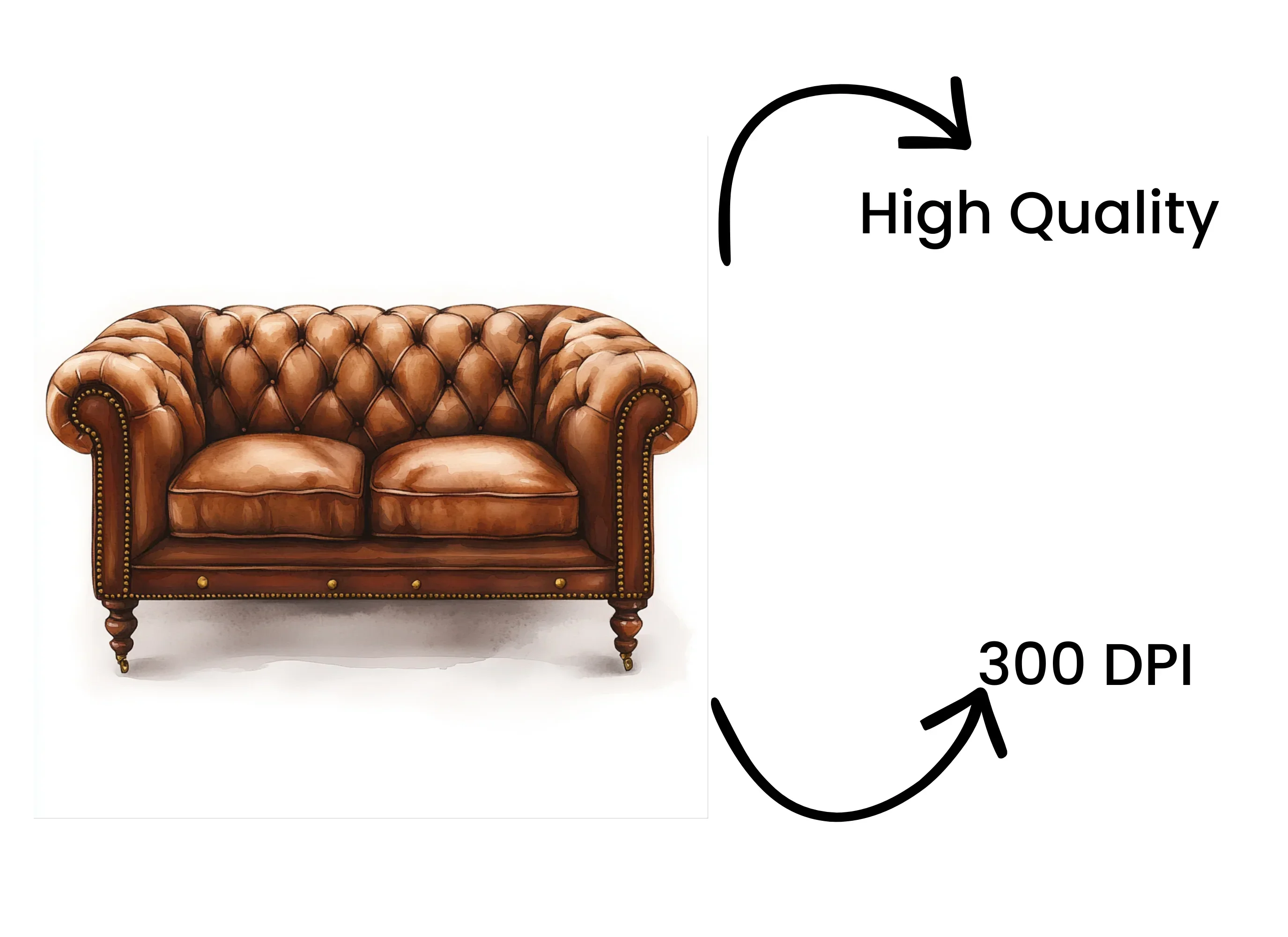 Elegant Chesterfield Sofa Clipart Bundle - Image 4