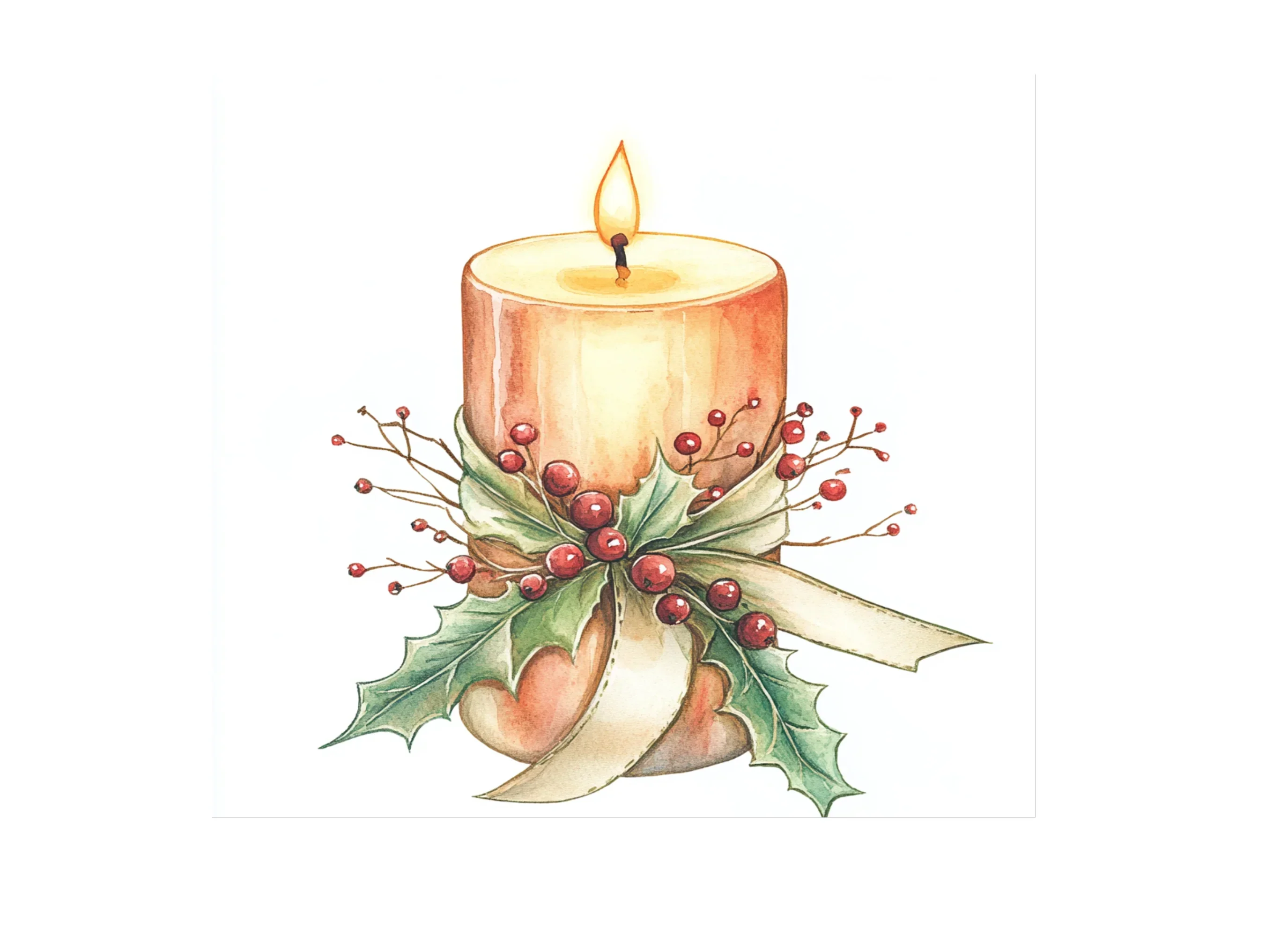 Elegant Christmas Candle Clipart Bundle - Image 3