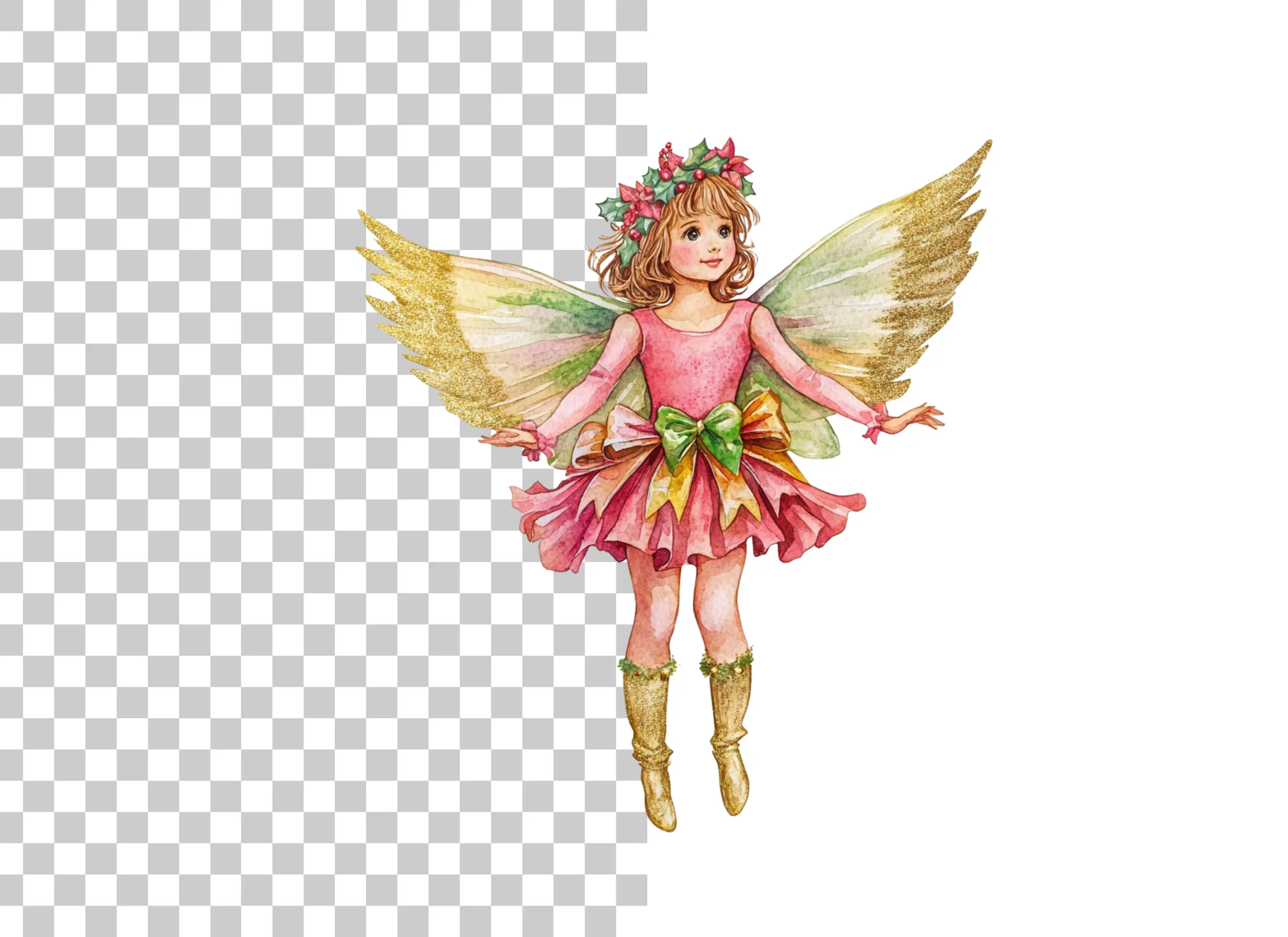 Elegant Christmas Fairy Clipart Bundle - Image 2