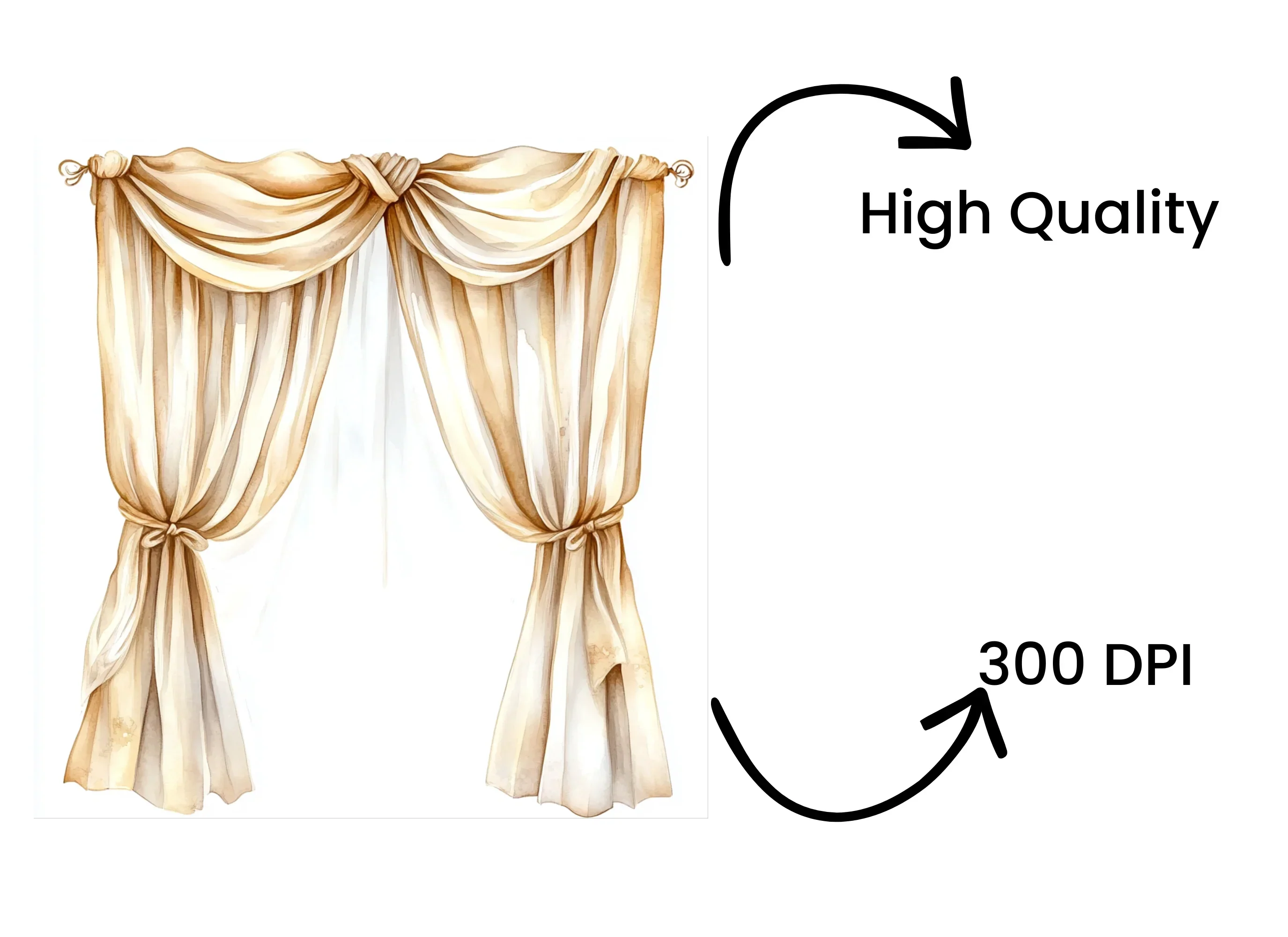 Elegant Curtain Clipart Bundle - Image 4