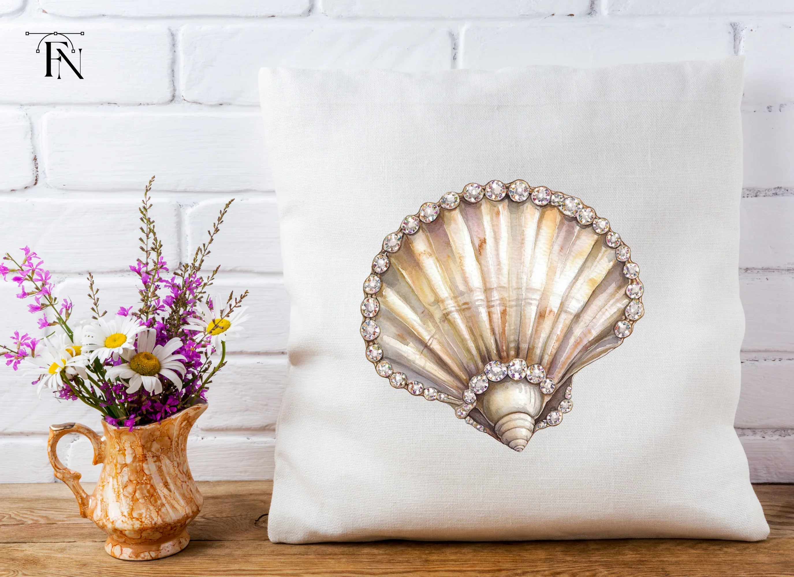 Elegant Diamond Seashell Clipart Bundle - Image 5