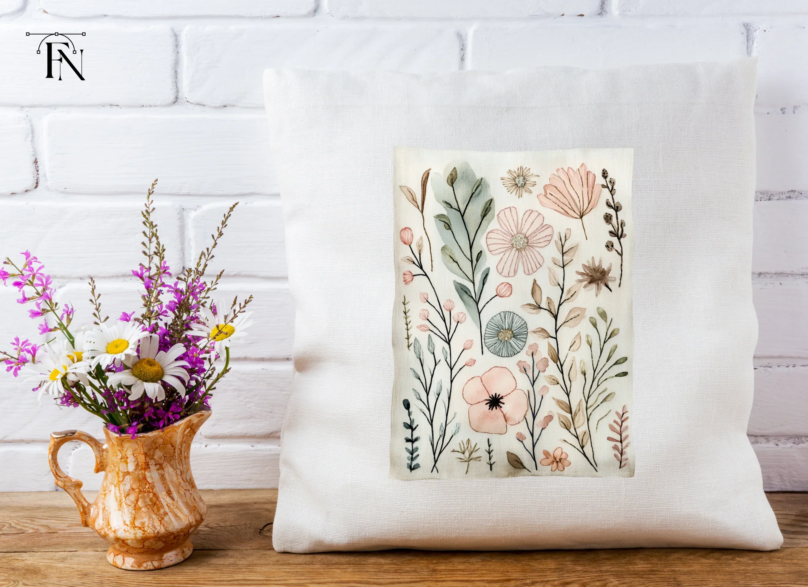 Elegant Embroidered Floral Clipart Bundle - Image 4