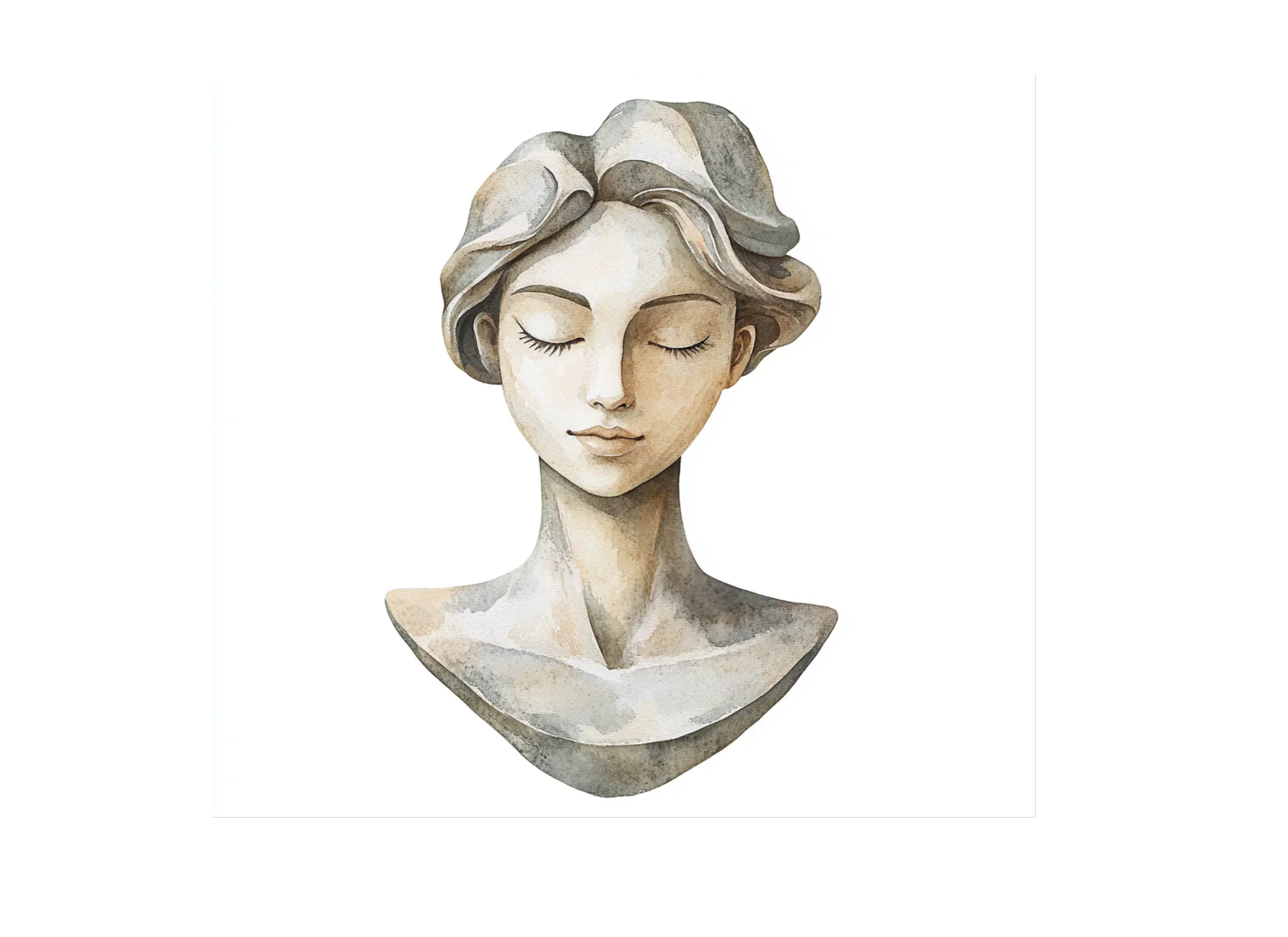 Elegant Female Bust Sculpture Clipart Bundle - Image 3