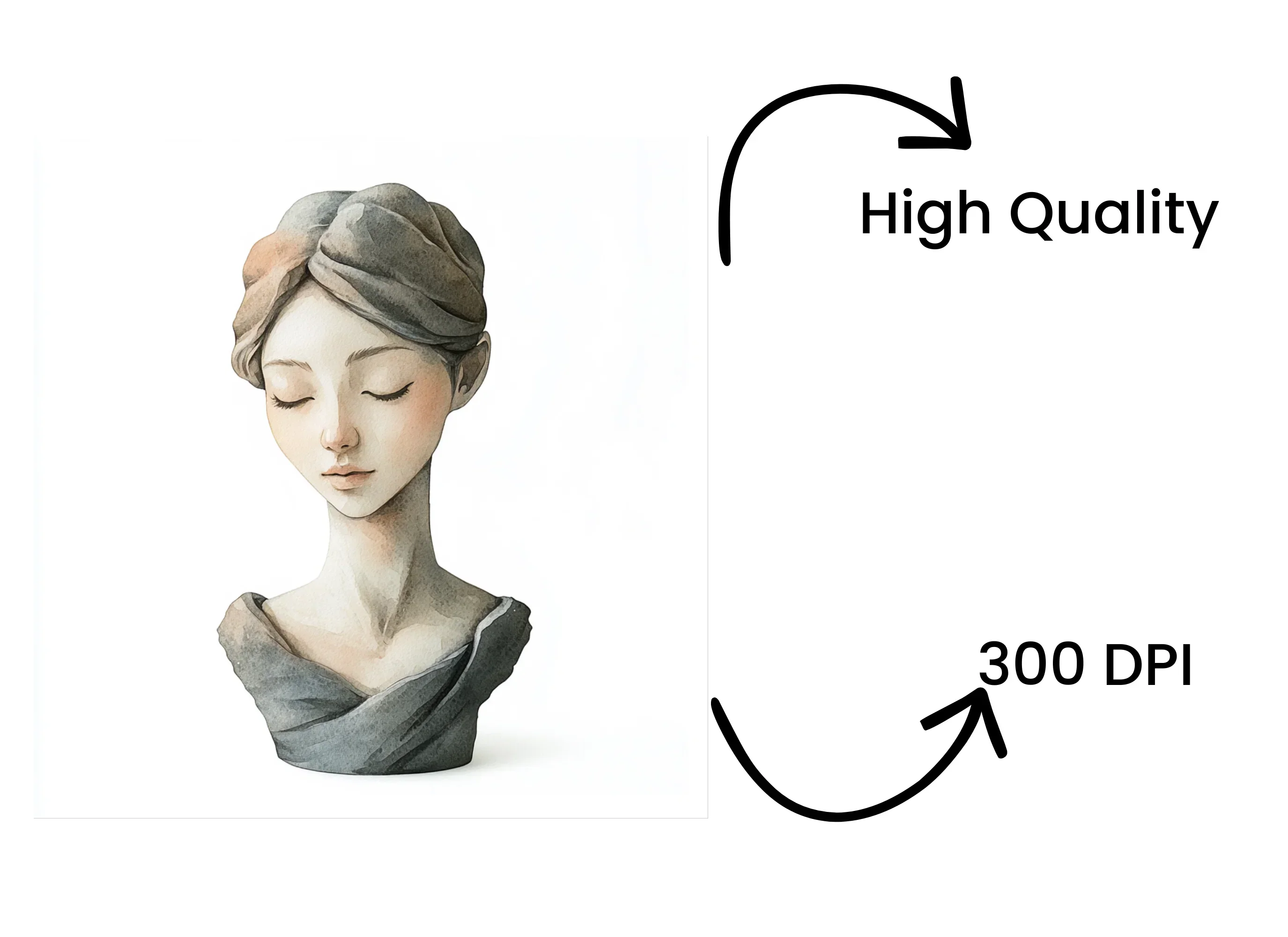 Elegant Female Bust Sculpture Clipart Bundle - Image 4